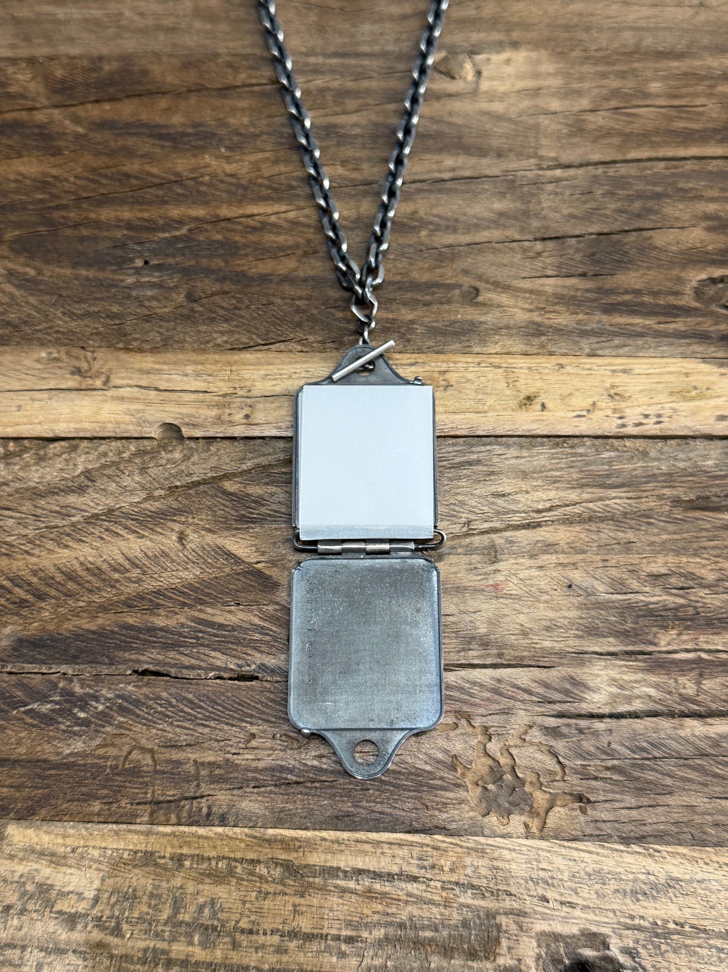 Silver DOC TAG Necklace by DEEPTI BARTH