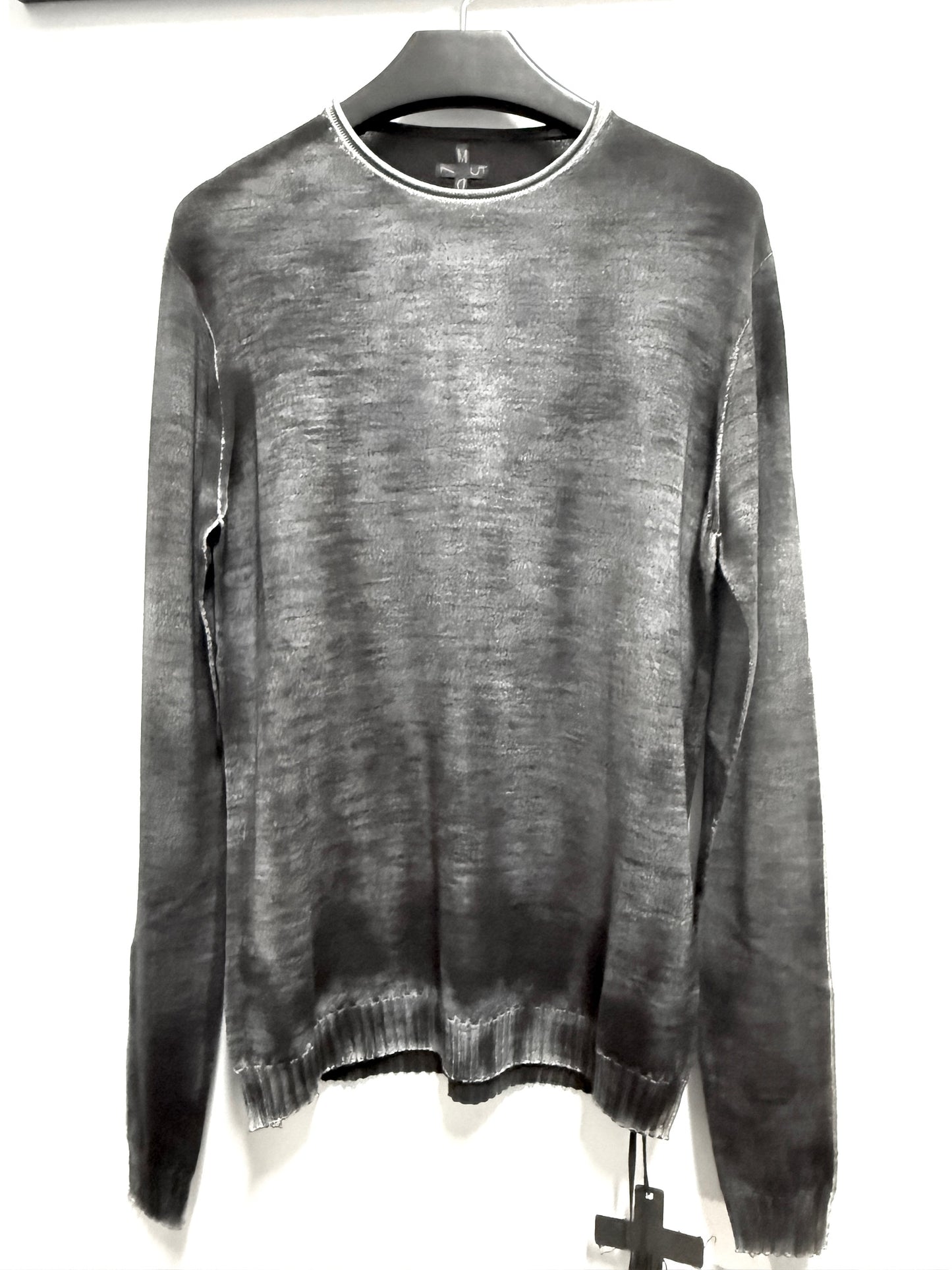 Brown Black Hand Dyed Crew Neck Sweater
