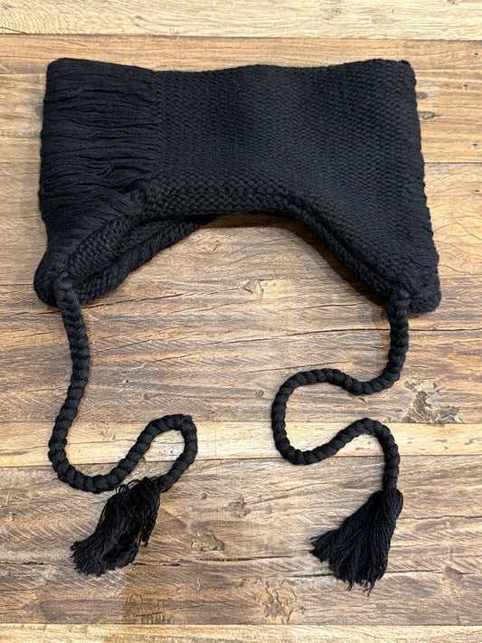 Black Damage Stripe Knit Head Band