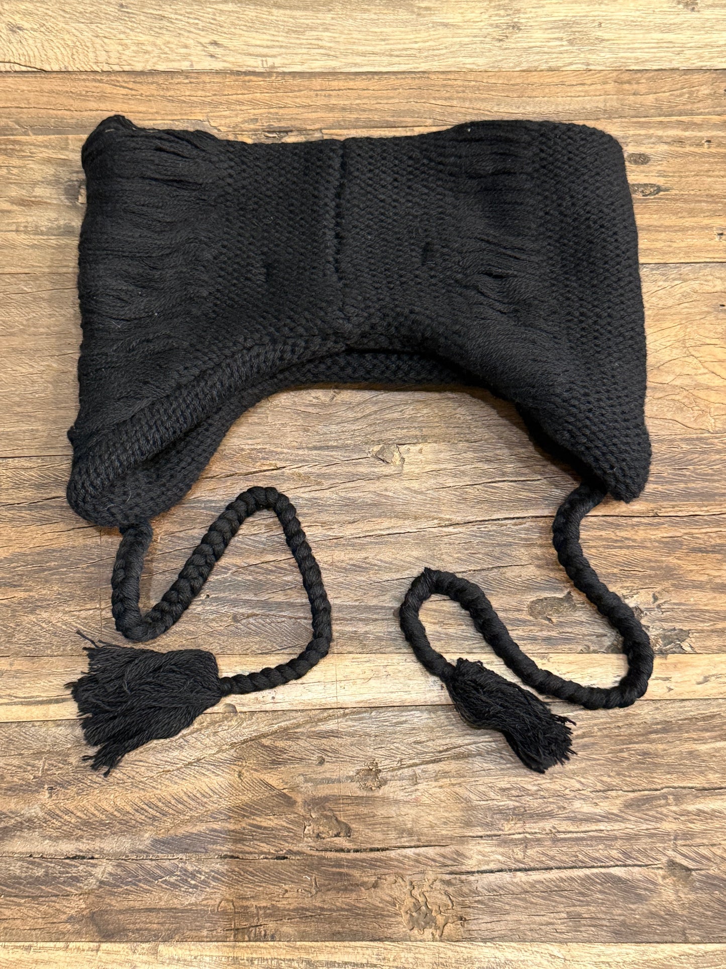 Black Damage Stripe Knit Head Band