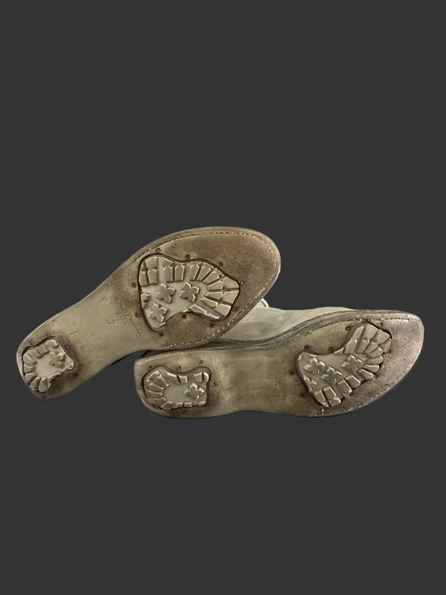 Pale Grey One Piece Prosthetic Officer Derbies U-Sole by Carol Christian Poell