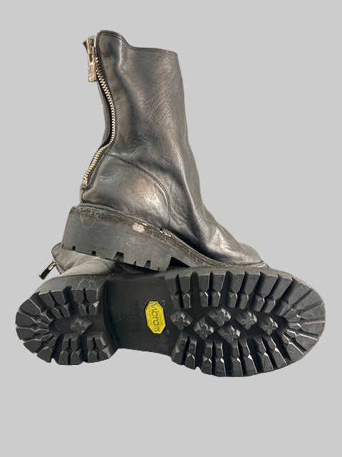 Black Norwegian Welt Back Zip Boots 796V_N