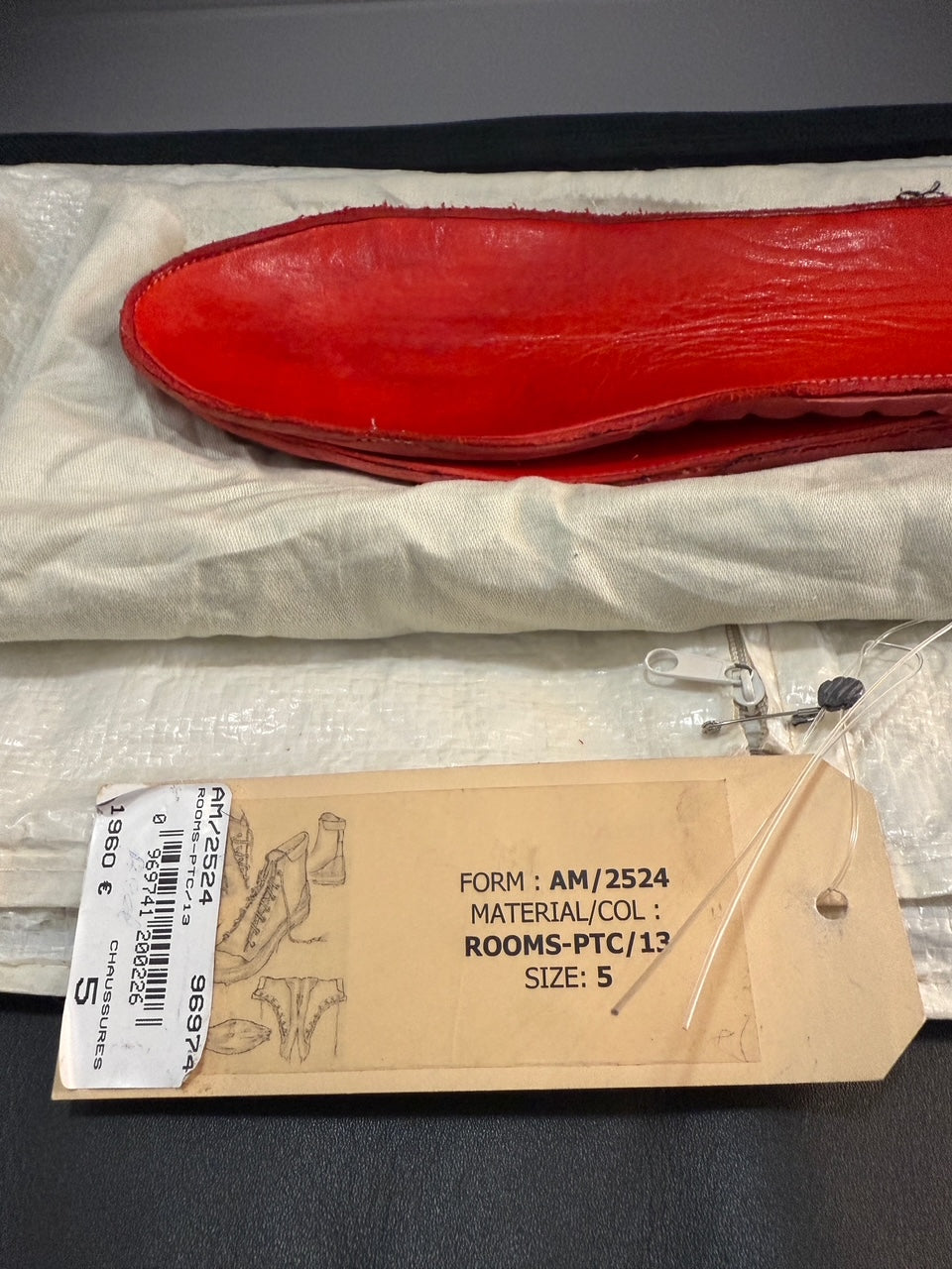 Red Kangaroo Leather Latex Dripped One Piece Sneakers by Carol Christian Poell