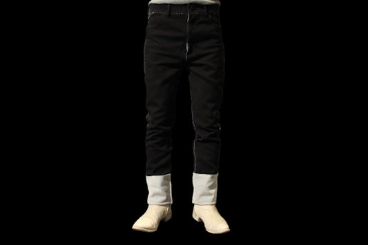 Black OVERLOCK ONE-PIECE DEAD END JEANS JM2625-IN  KIT-BW 101 by Carol Christian Poell