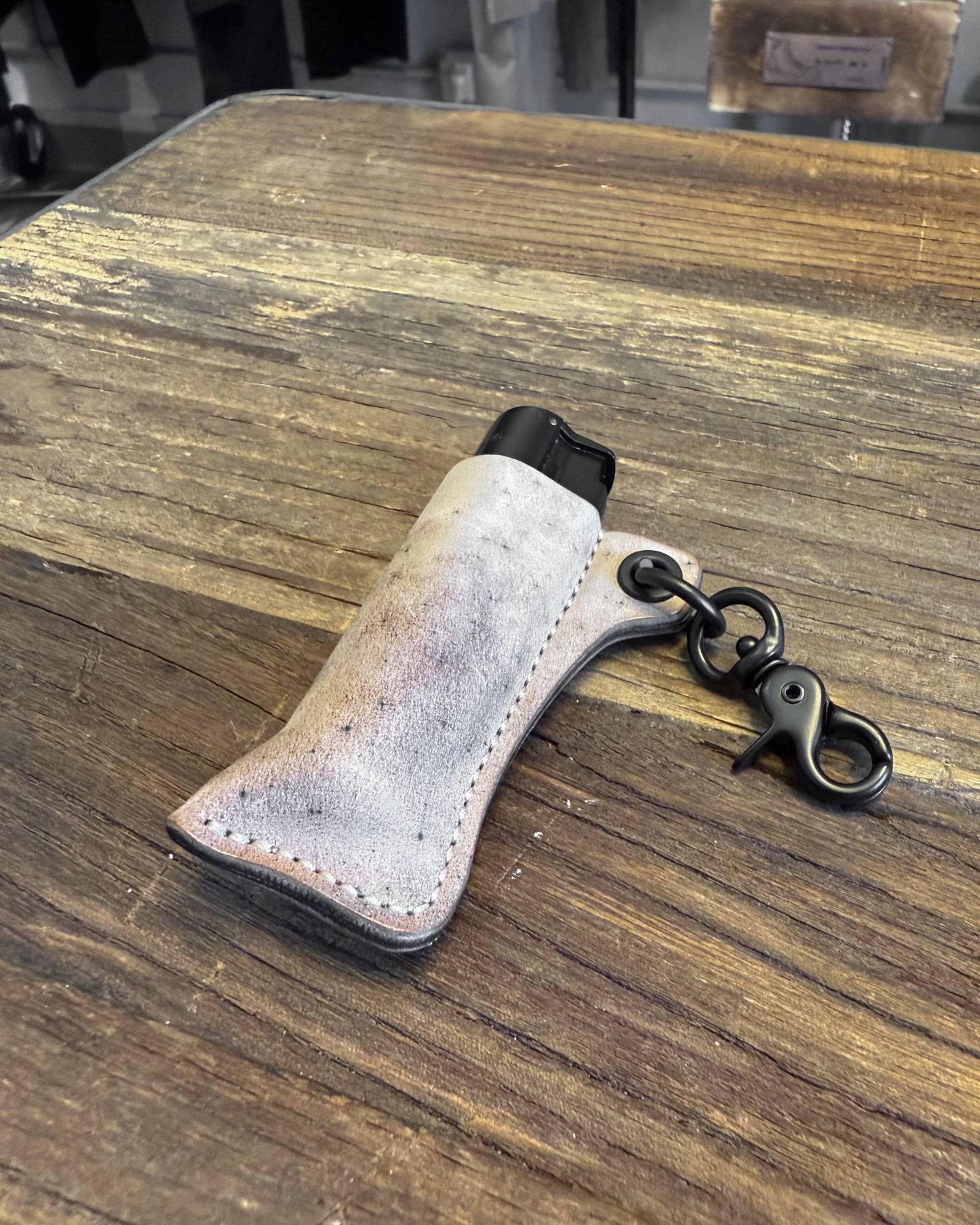 Greige Marmo Shell Cordovan Filo Lighter Sleeve