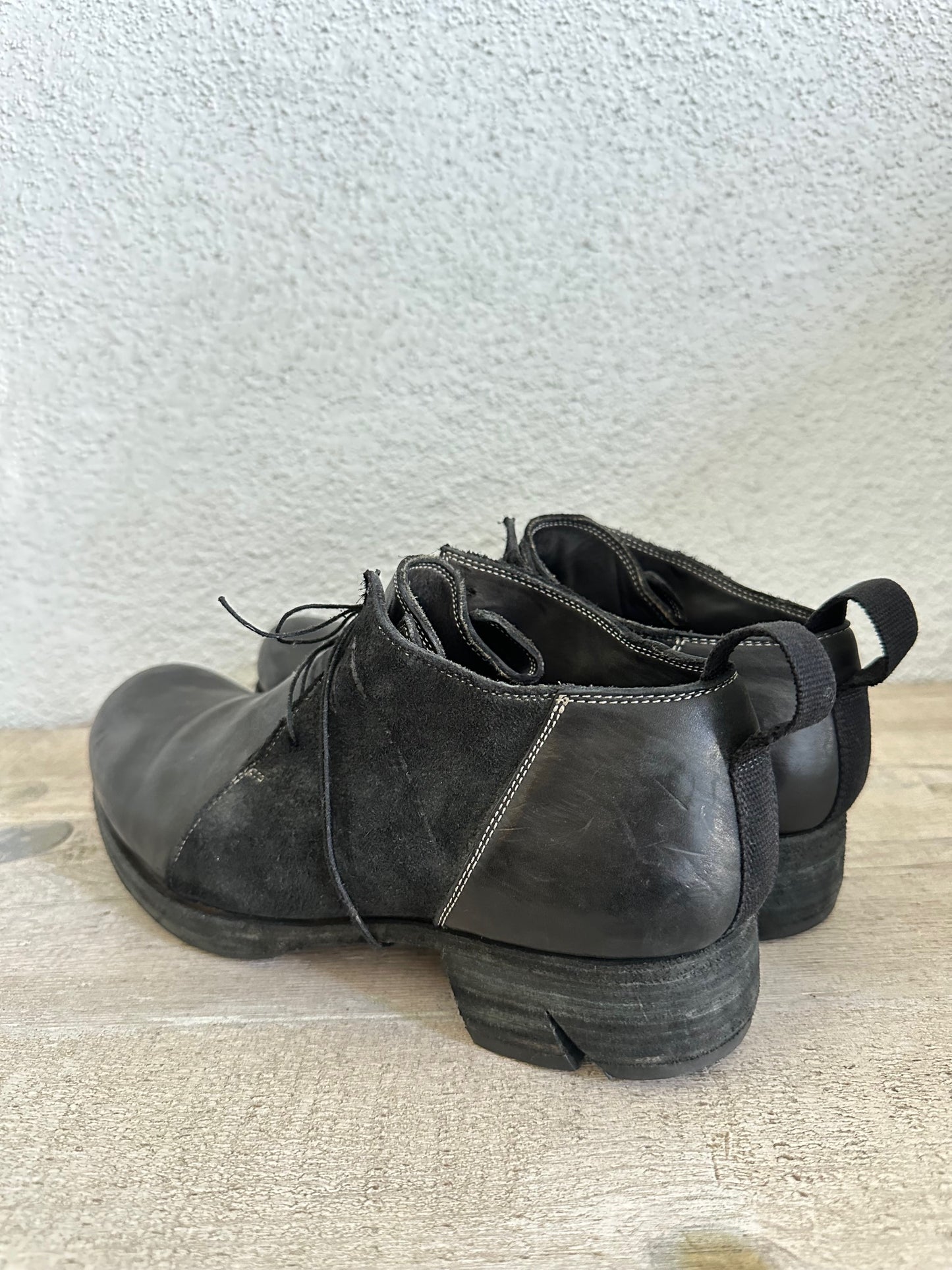 Black Horse Leather Derby Shoes SHOE1 by Boris Bidjan Saberi