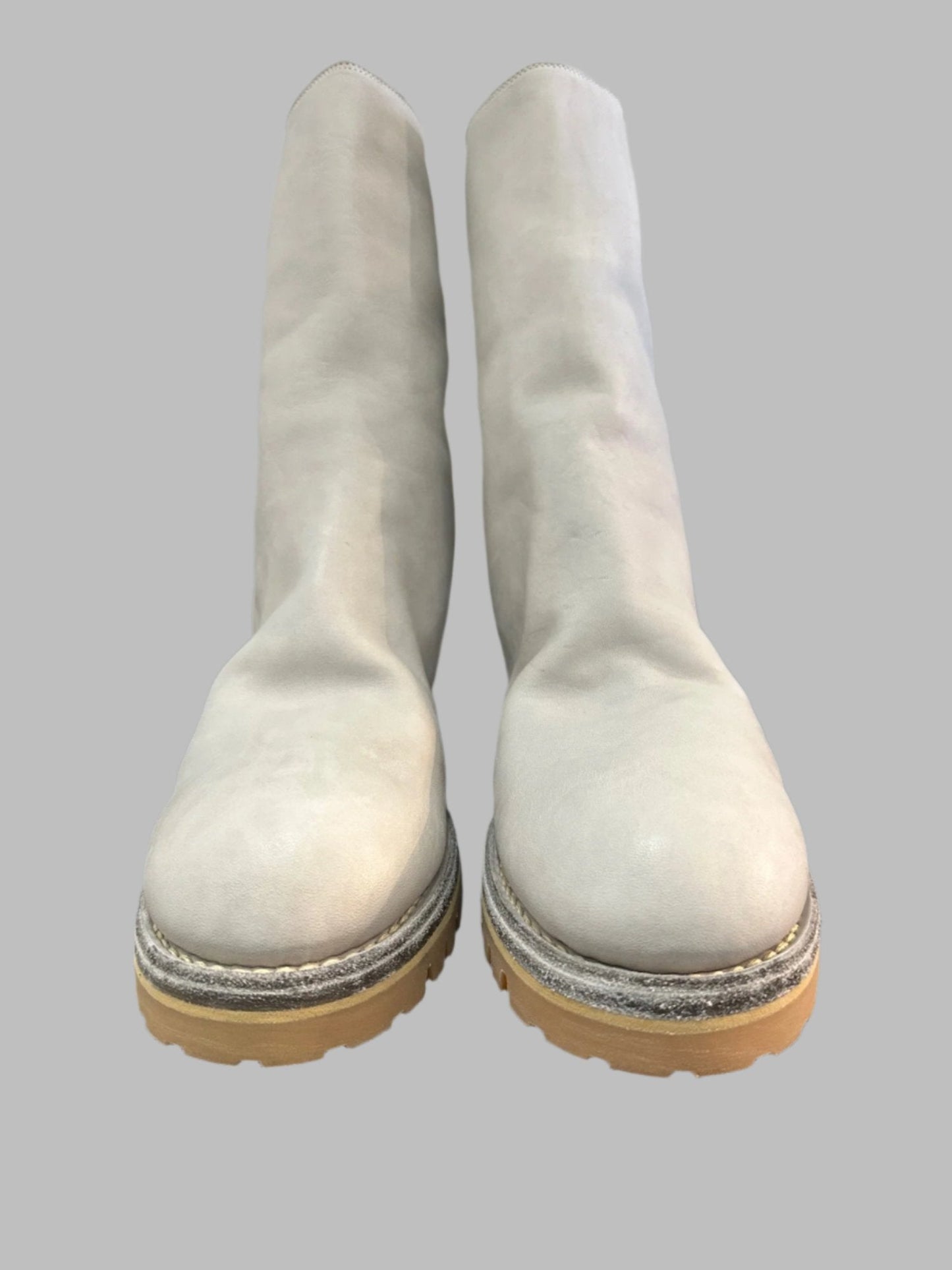 Pale Grey Back Zip Boots Vibram 788V