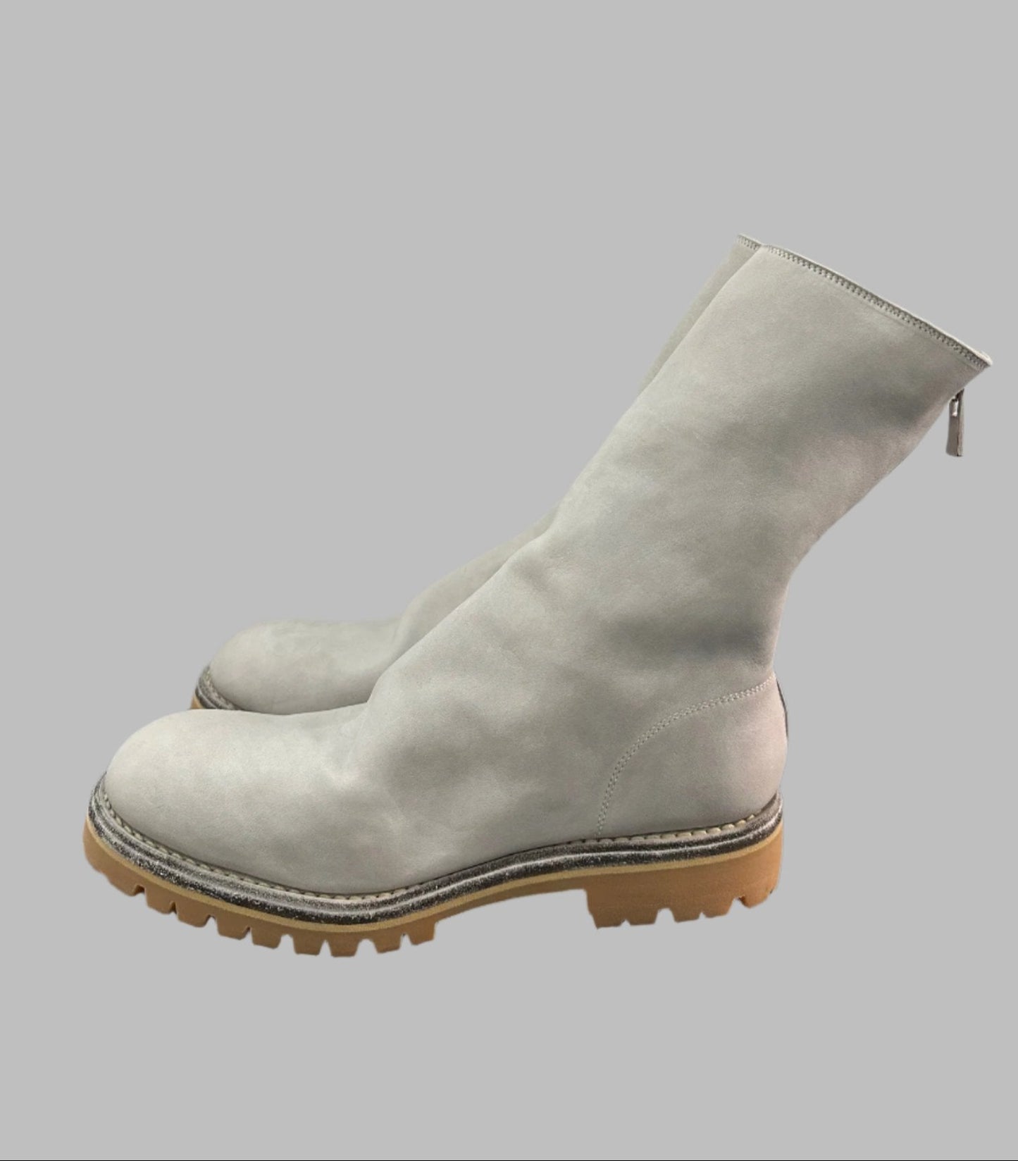 Pale Grey Back Zip Boots Vibram 788V