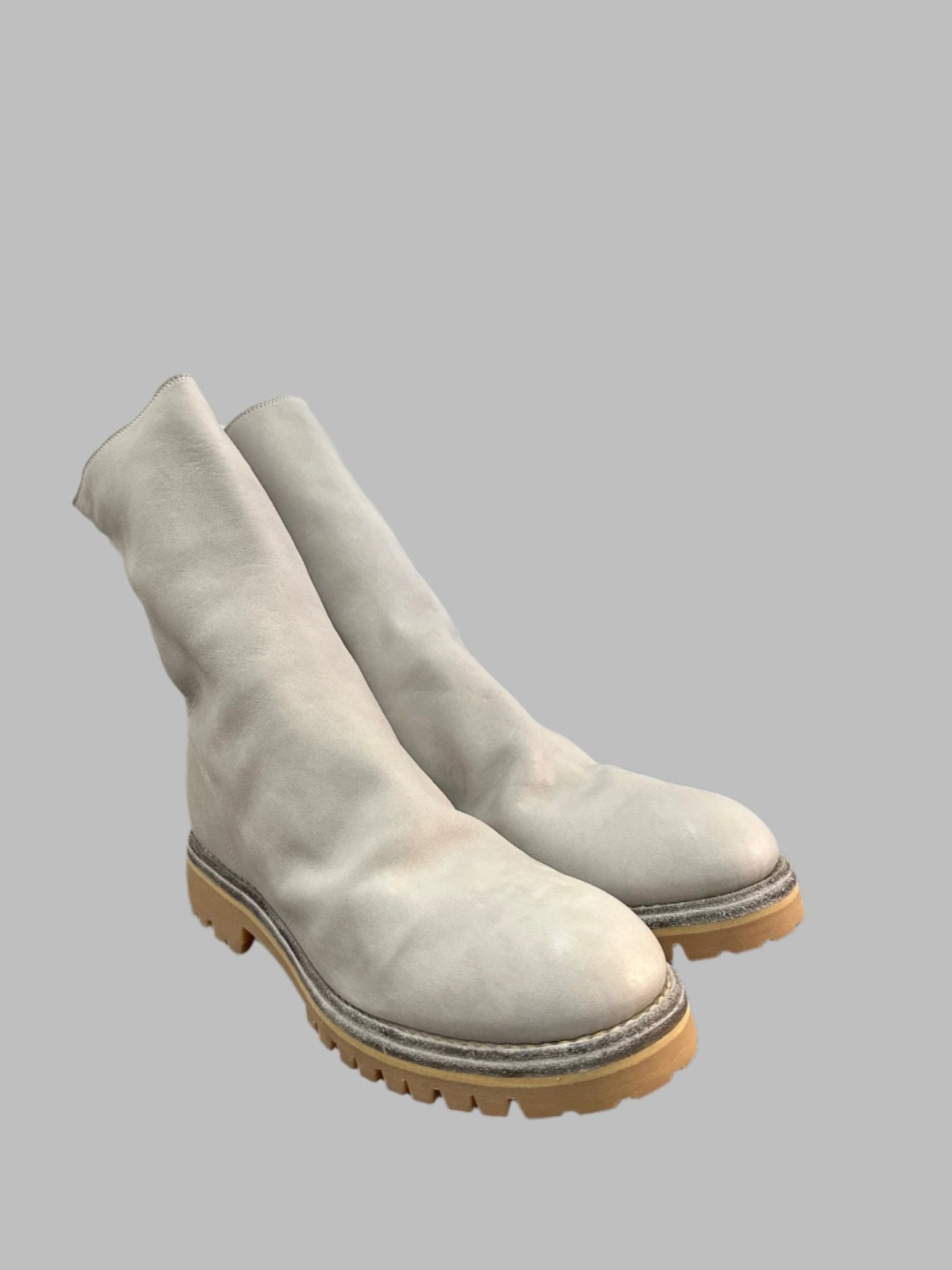 Pale Grey Back Zip Boots Vibram 788V