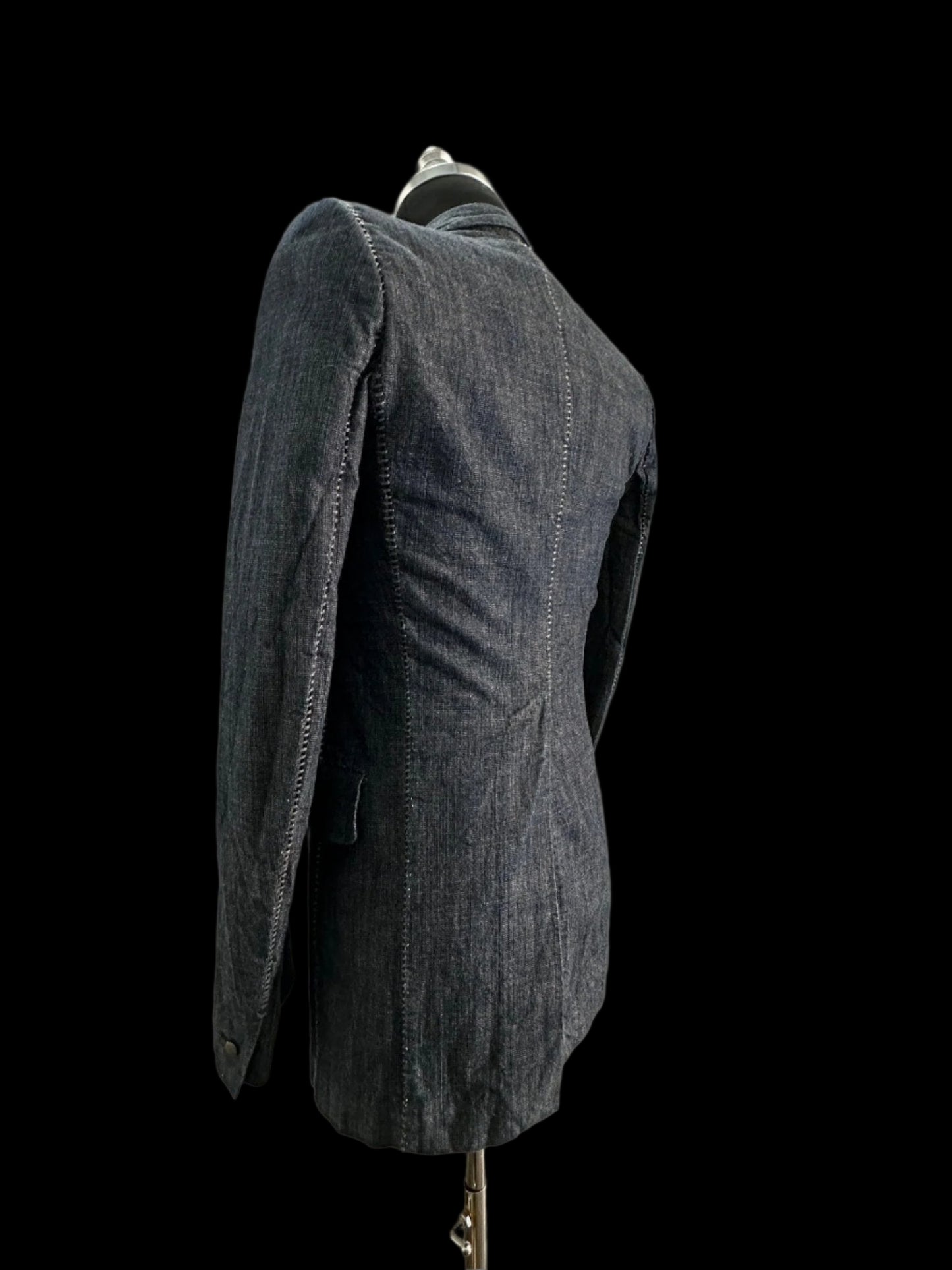 Dark Blue Heavy Japanese Denim Overlock Blazer by Carol Christian Poell