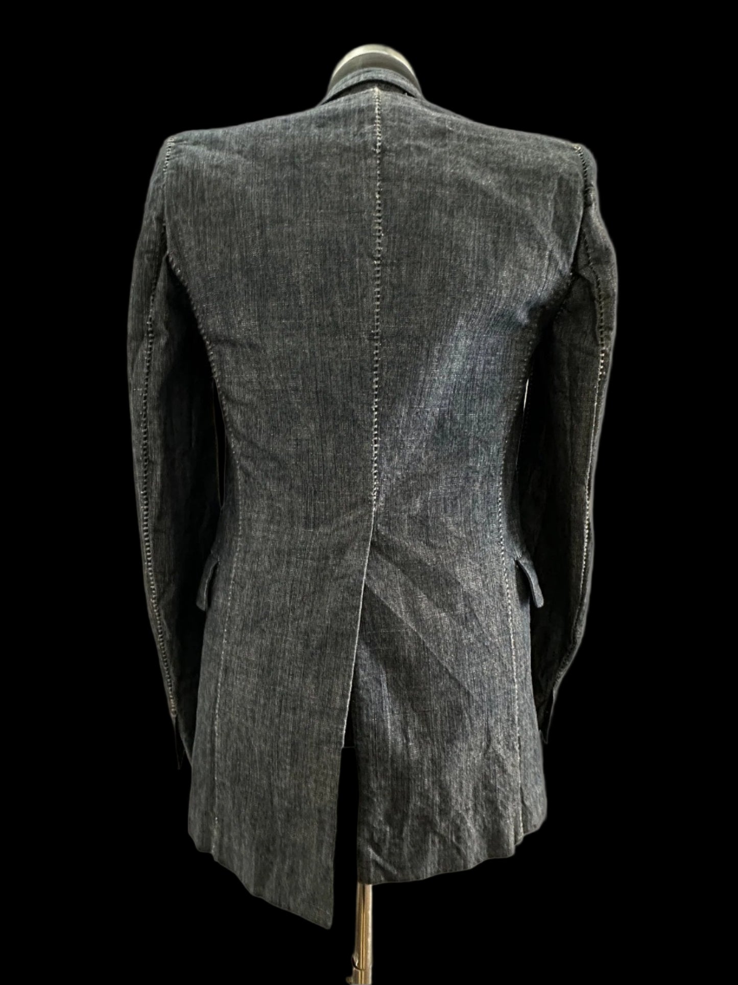Dark Blue Heavy Japanese Denim Overlock Blazer by Carol Christian Poell