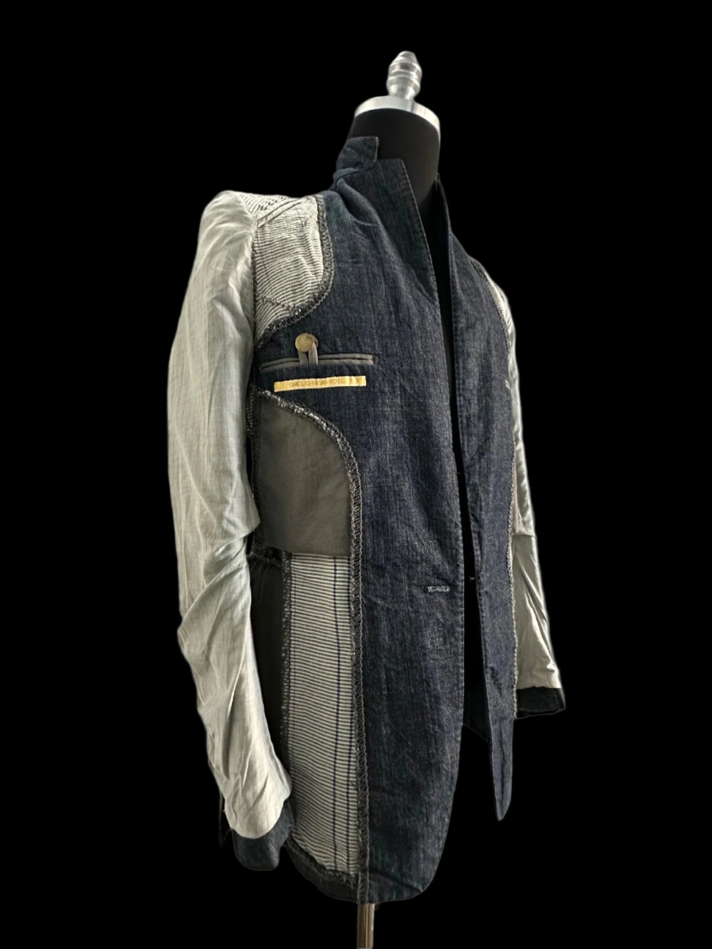 Dark Blue Heavy Japanese Denim Overlock Blazer by Carol Christian Poell