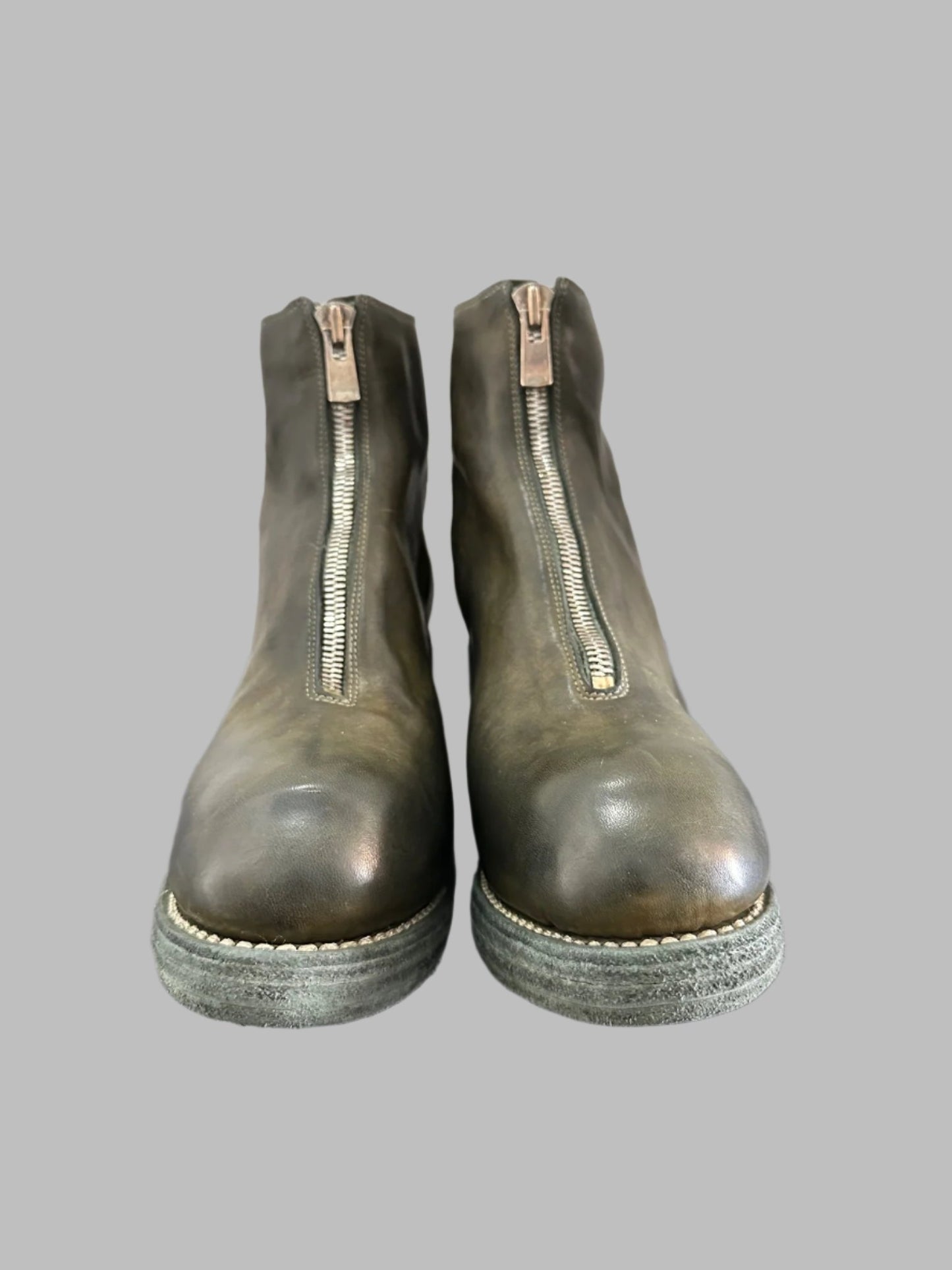 Military Green Orthopedic Front Zip Boots Double Soles PL1WZ