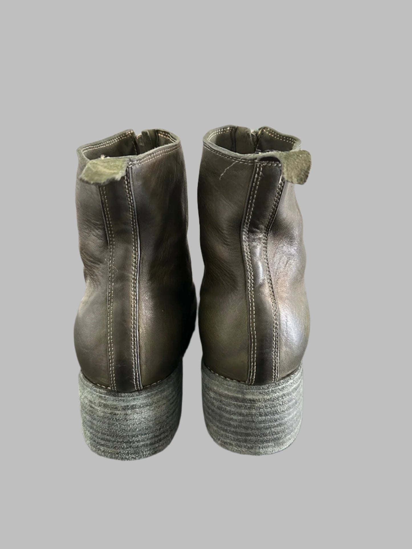 Military Green Orthopedic Front Zip Boots Double Soles PL1WZ