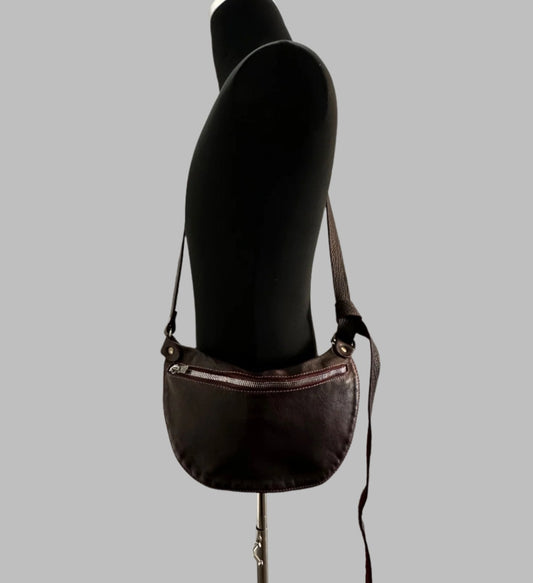 Burgundy Soft Horse Leather Small Belt Bag Q100