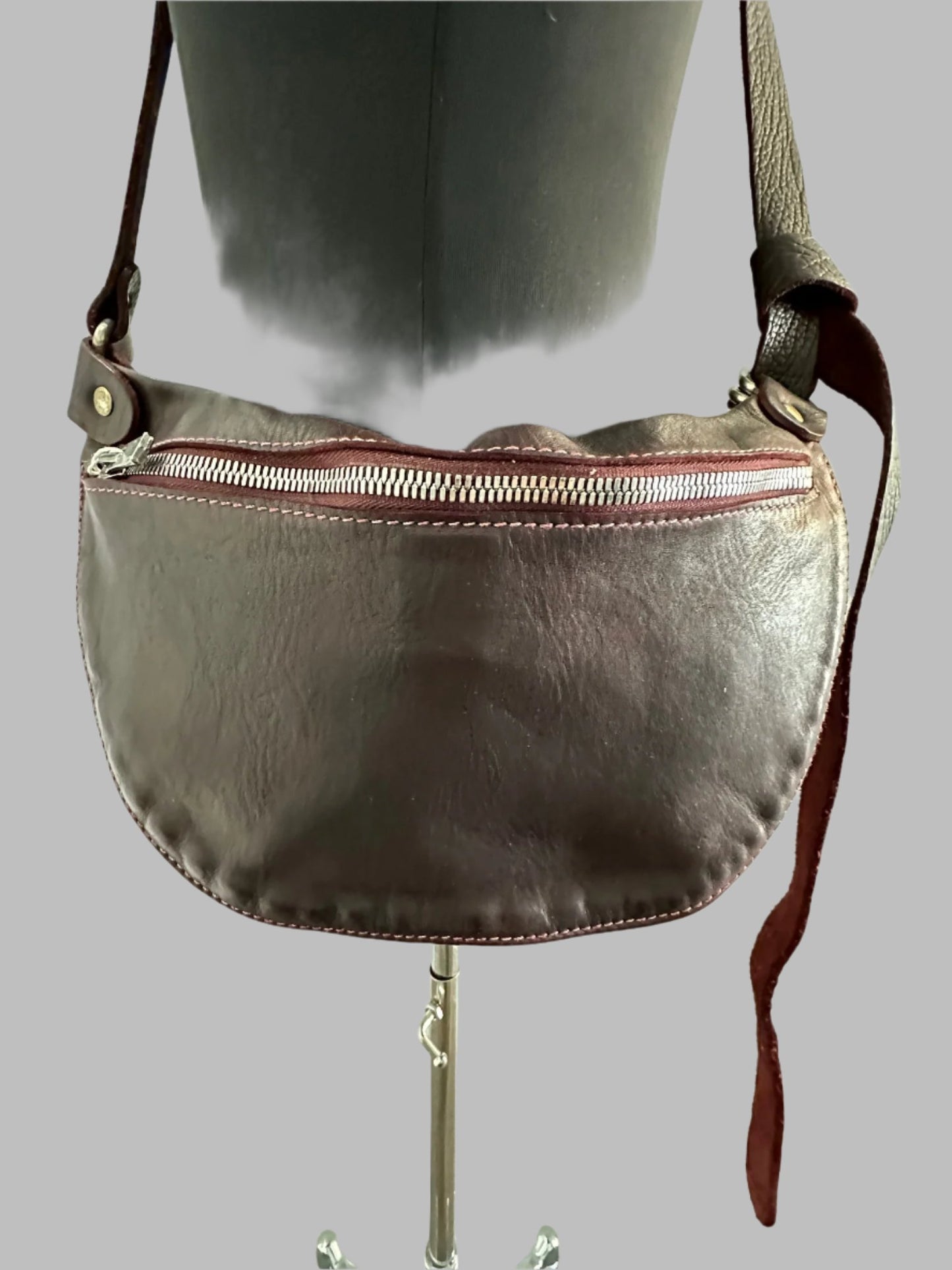 Burgundy Soft Horse Leather Small Belt Bag Q100
