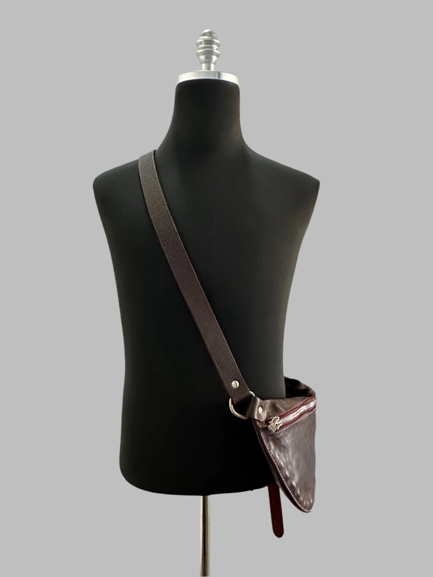 Burgundy Soft Horse Leather Small Belt Bag Q100