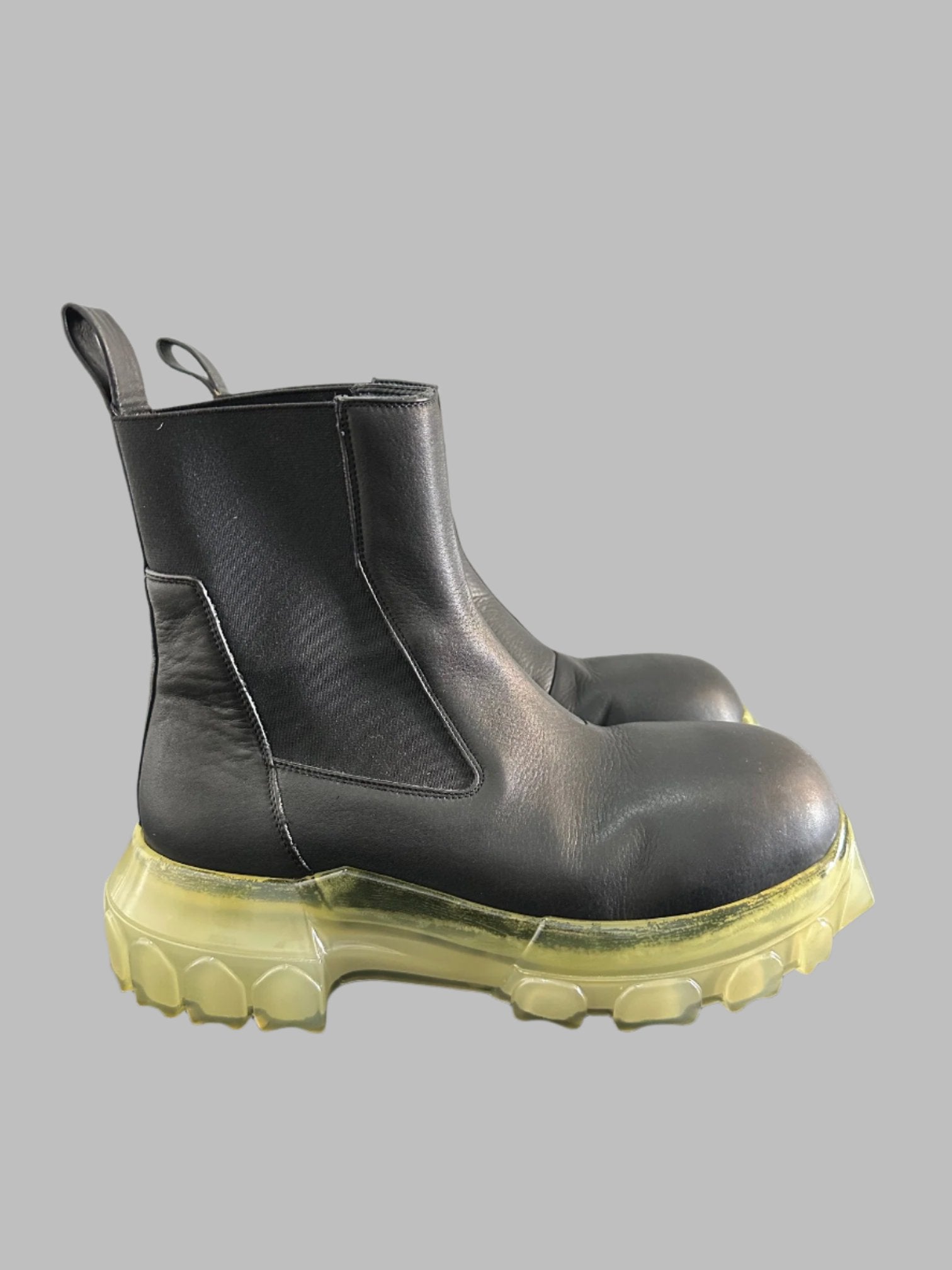 Black Beatle Bozo Tractor Boots by Rick Owens