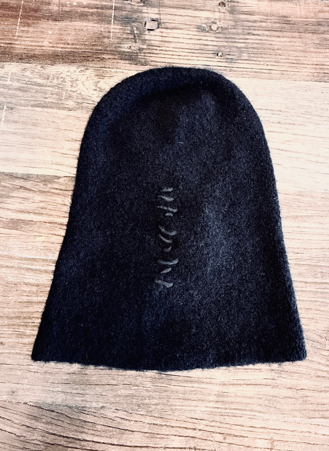 Black Cashmere Silk Knit Cap