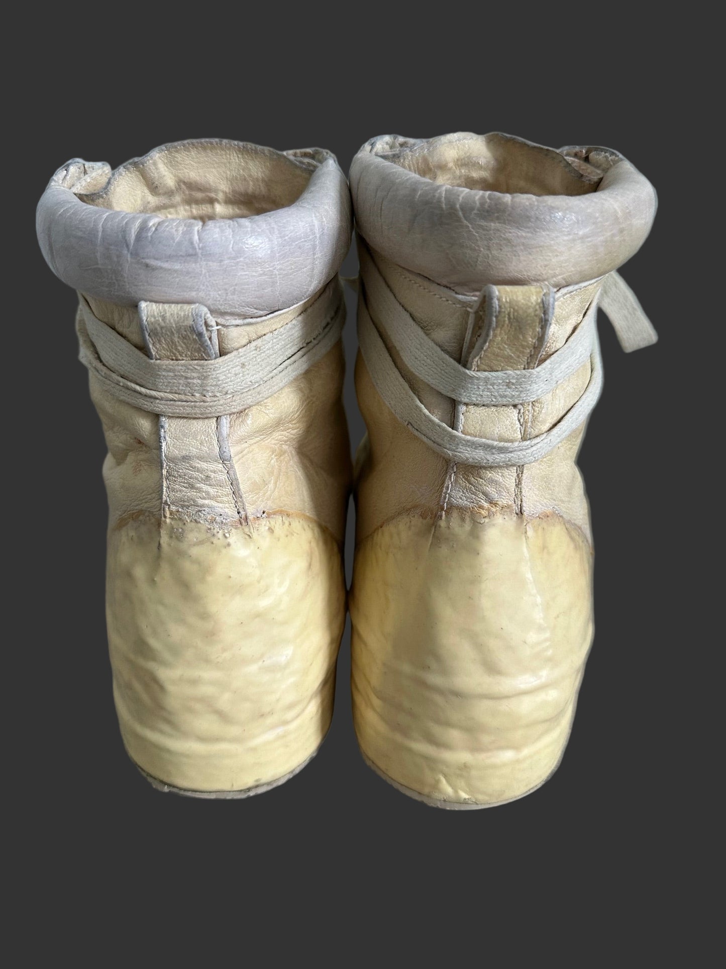 Bone White Kangaroo Leather Object Dyed No Seam Rubber Drip Sneakers by Carol Christian Poell