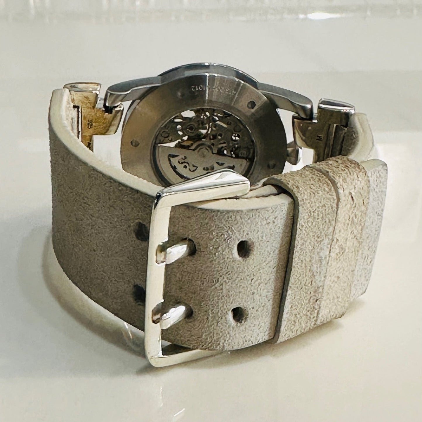 P4 X FOB Watch #5864 Straight Strap Buckle Silver Skeleton W130-012-0-KA-FLE