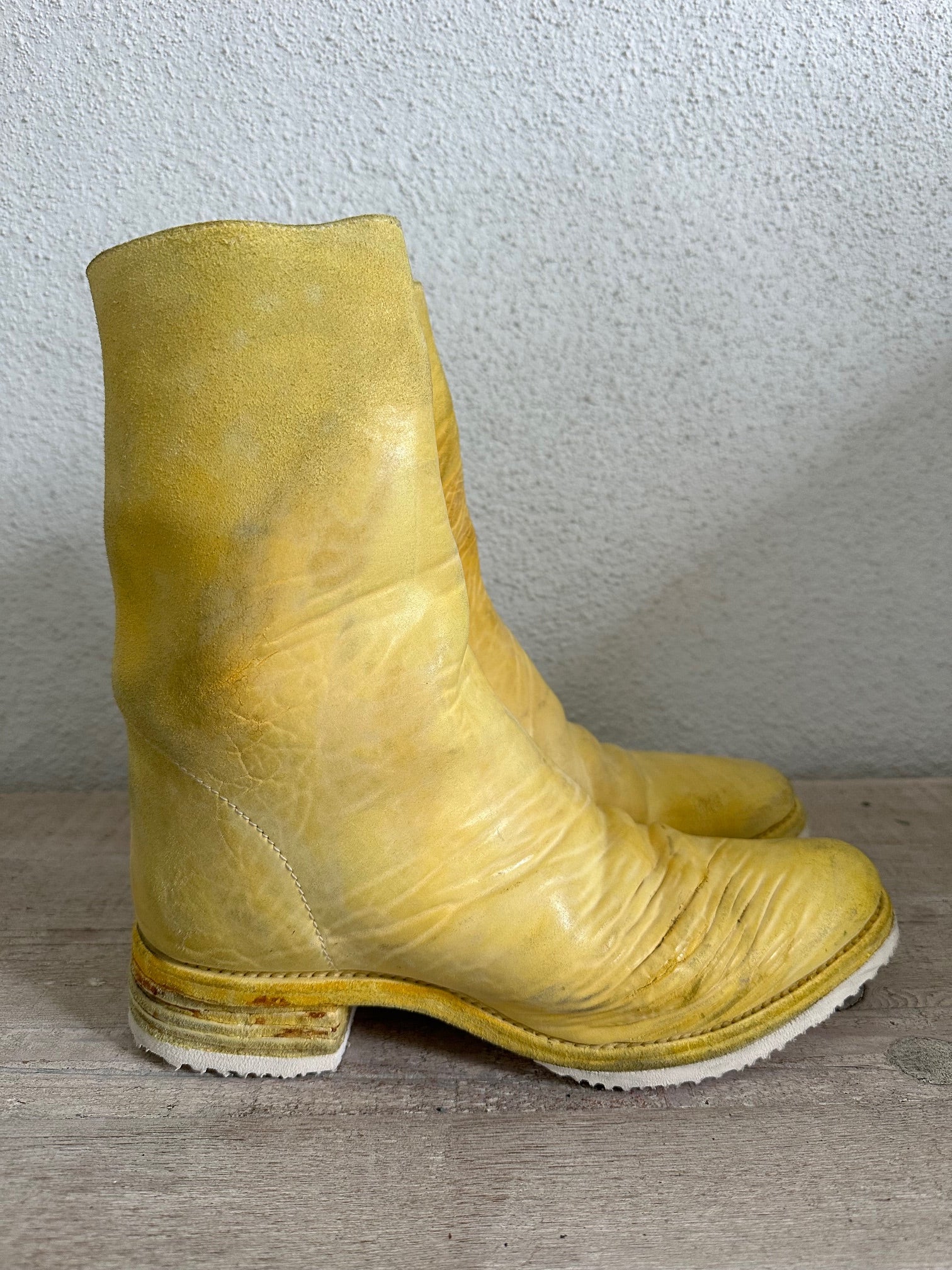 Mustard leather boots best sale