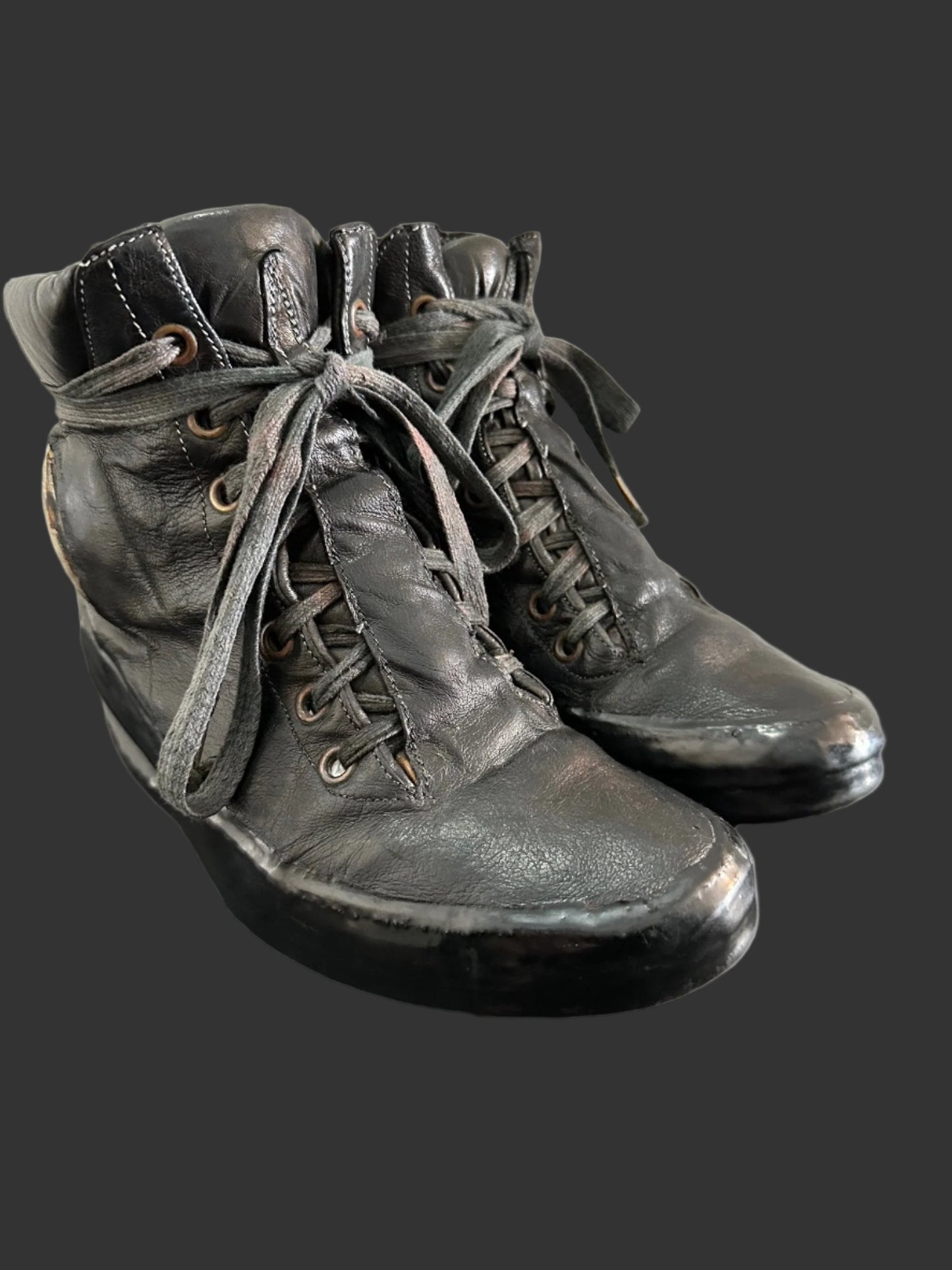 Black One Piece U-Sole Prosthetic Drip Sneakers by Carol Christian Poell