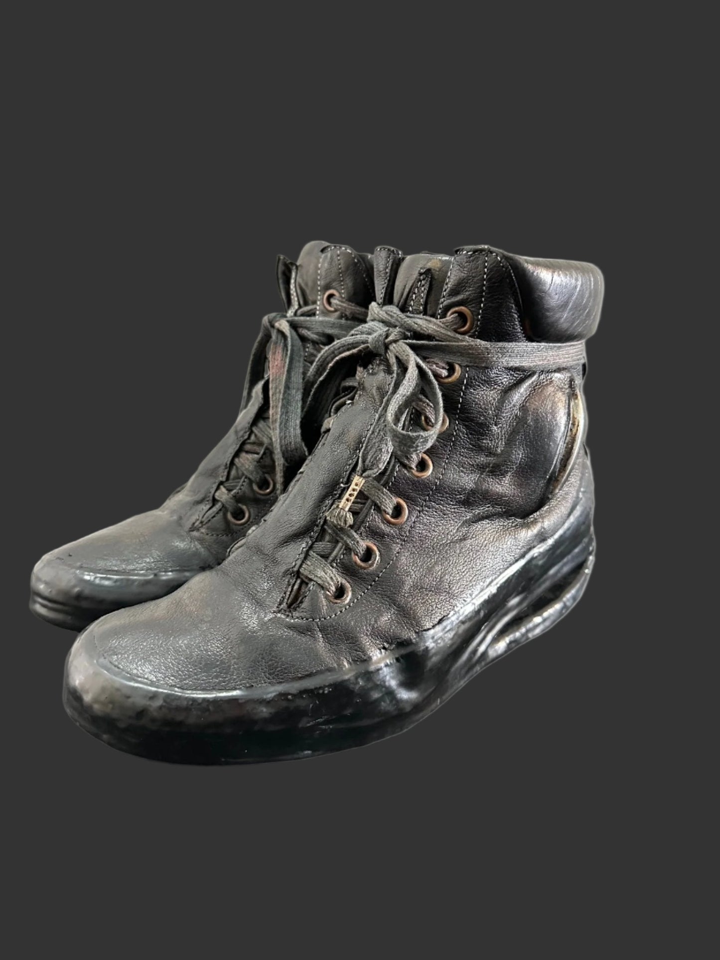 Black One Piece U-Sole Prosthetic Drip Sneakers by Carol Christian Poell