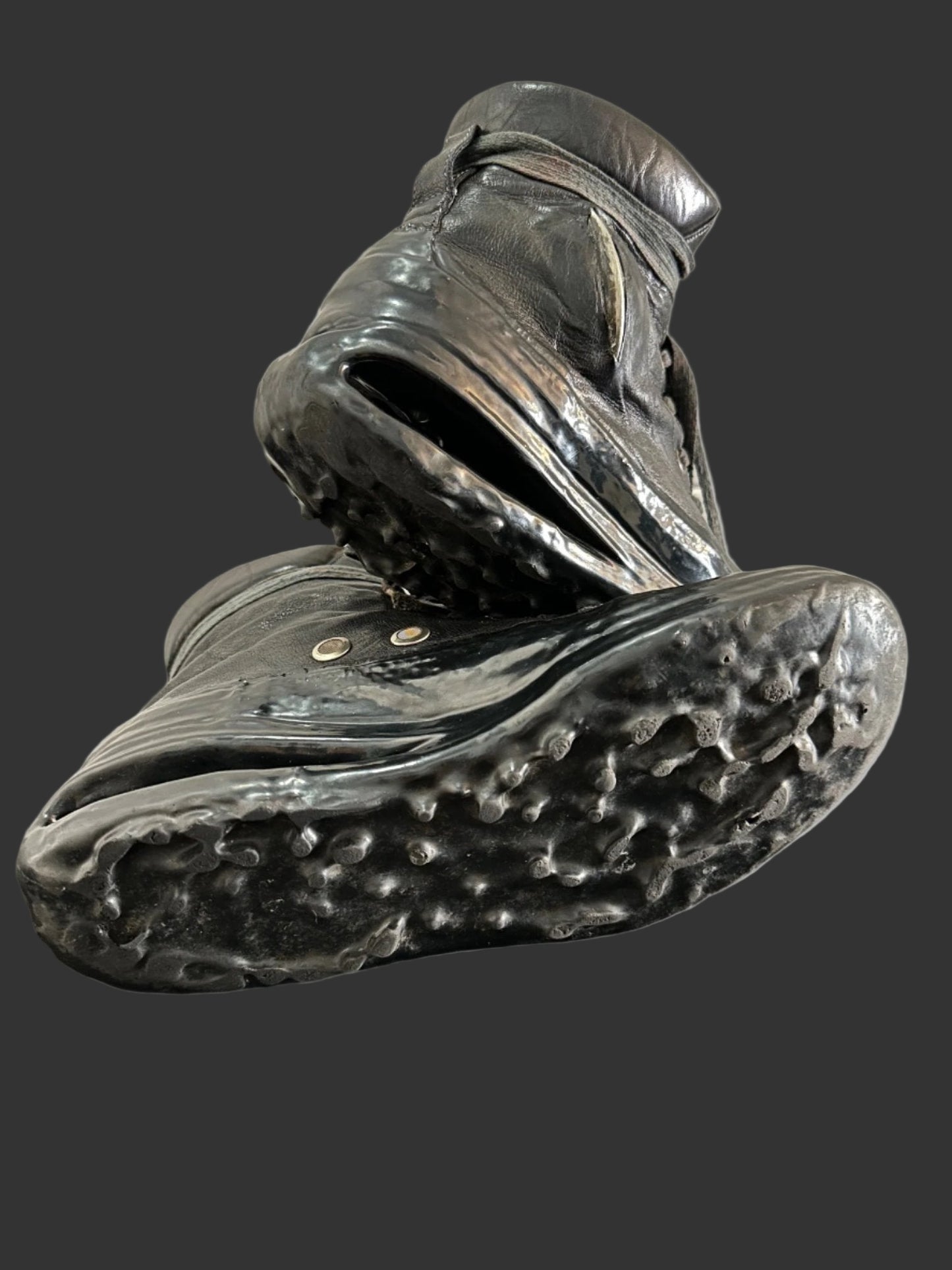 Black One Piece U-Sole Prosthetic Drip Sneakers by Carol Christian Poell