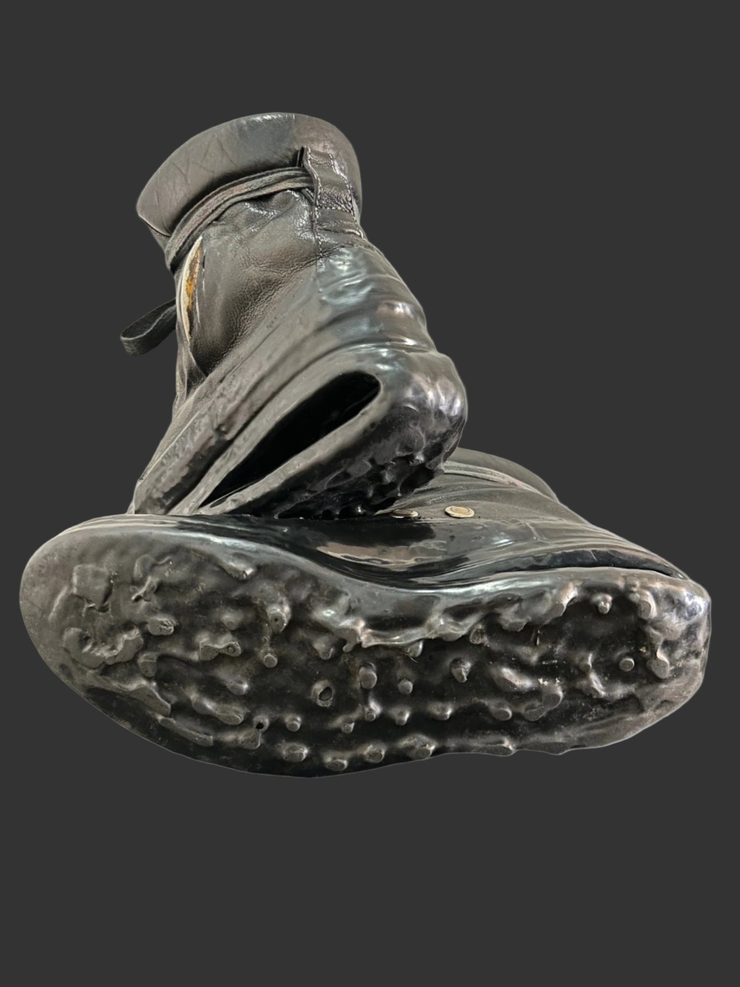Black One Piece U-Sole Prosthetic Drip Sneakers by Carol Christian Poell