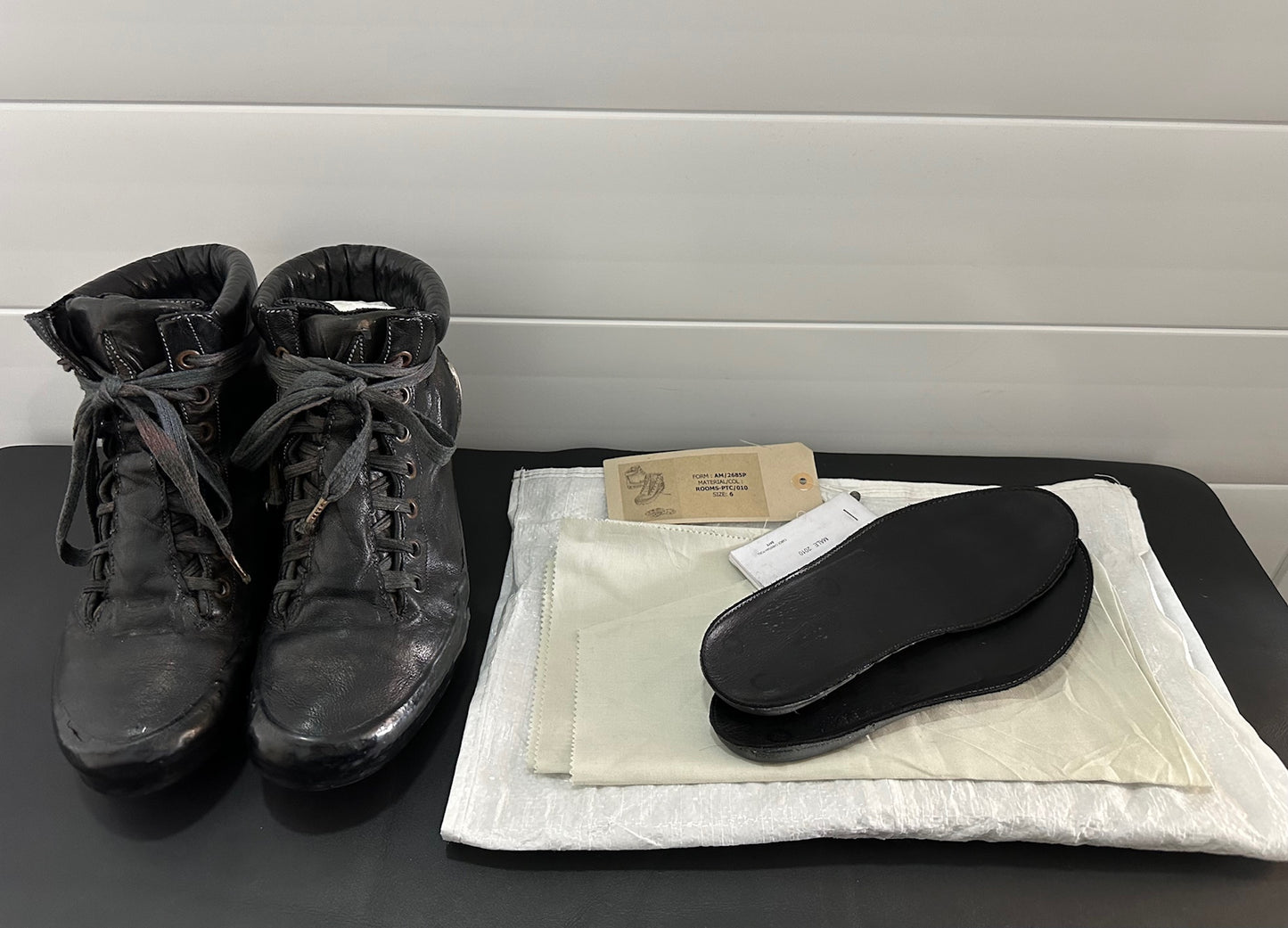 Black One Piece U-Sole Prosthetic Drip Sneakers by Carol Christian Poell