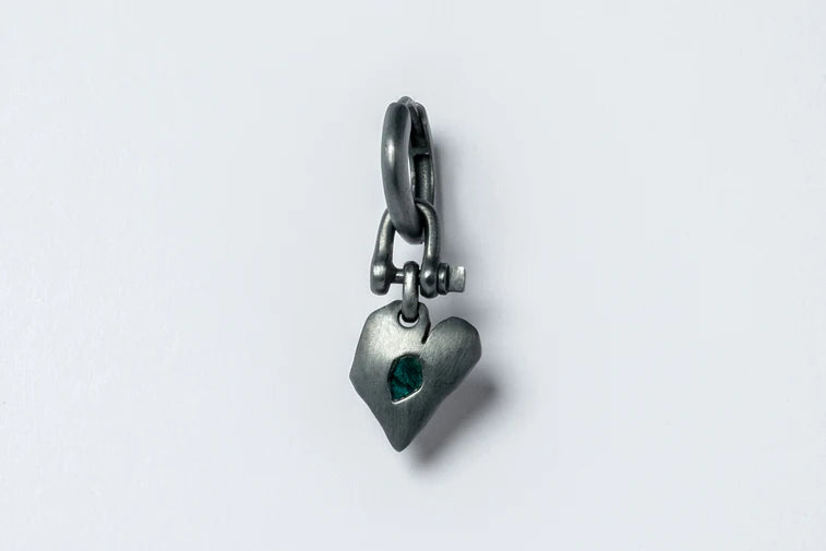 Jazz's Solid Heart Earring Extra Small 0.1 CT Blue Diamond Slabs Z2335-3-KA+BDIA