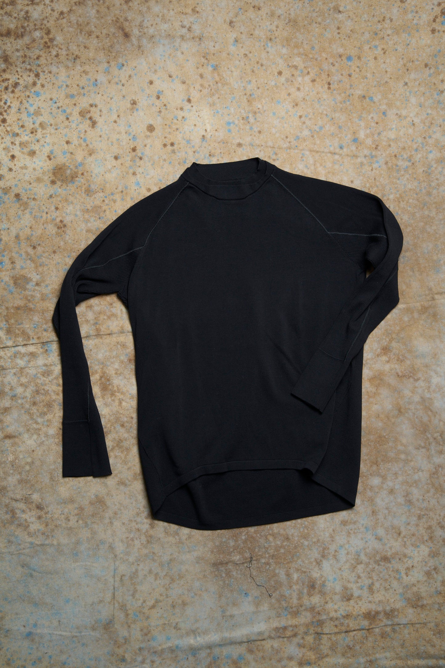 Black Raglan Crewneck Long Sleeve Sweater