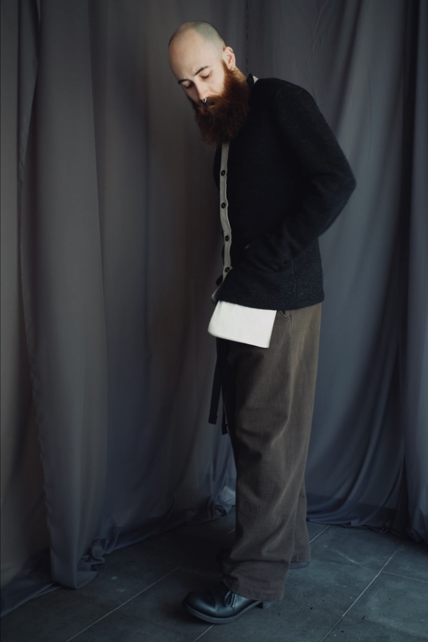 Carbon Cleric 2-tone Knit Cardigan
