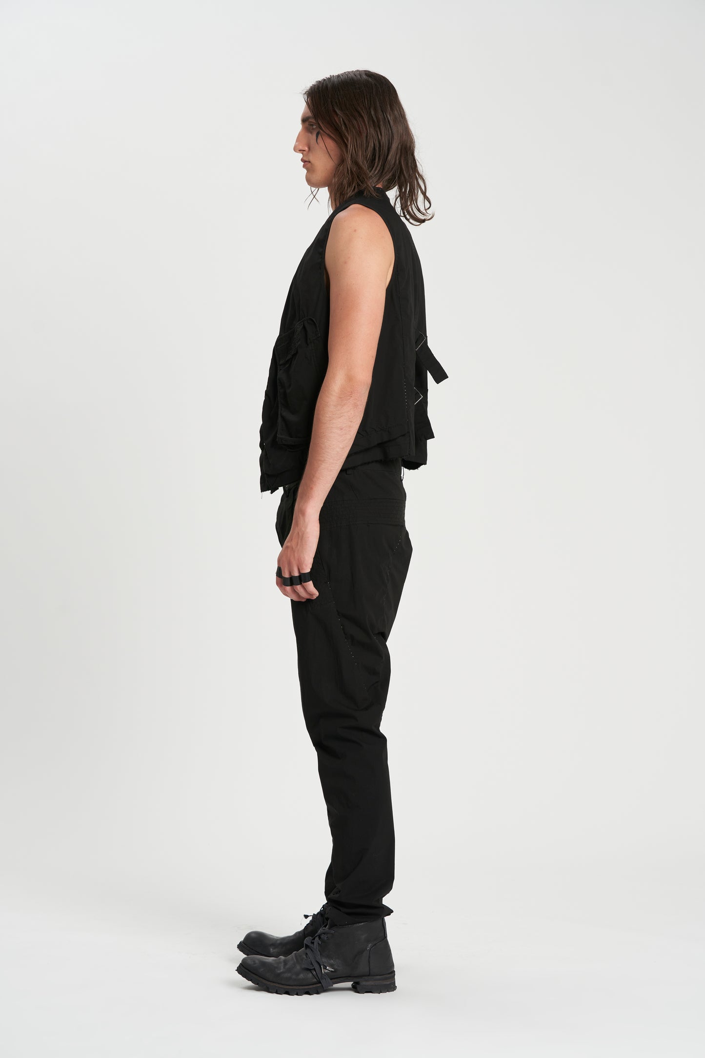 Black Double Front Vest M3468