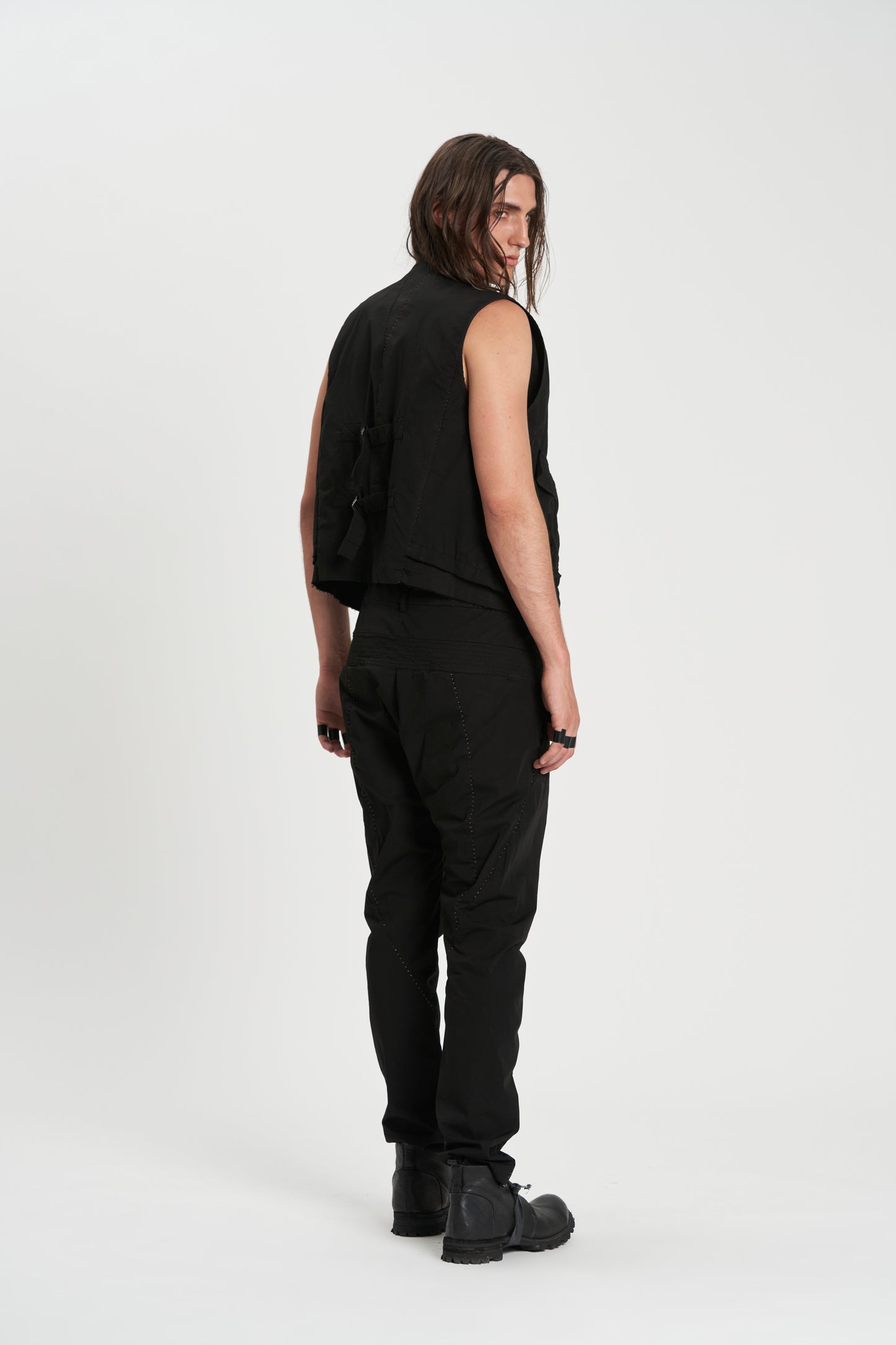 Black Double Front Vest M3468