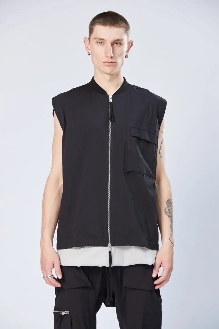 Black Bomber Shirt Vest MH 148