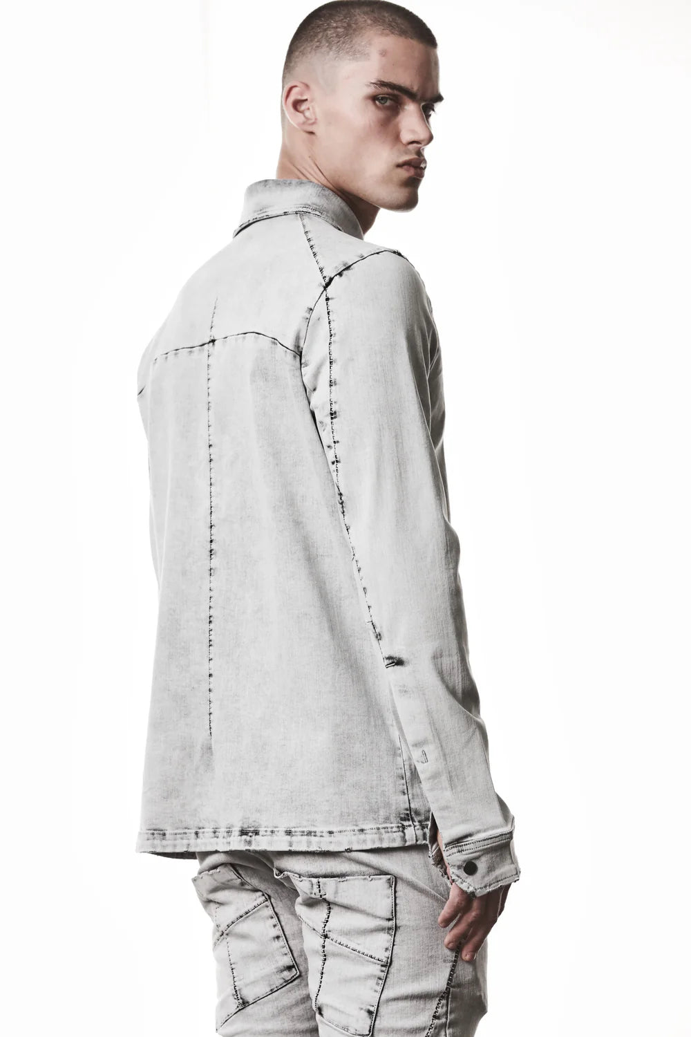 Light Grey Denim Shirt MH 181