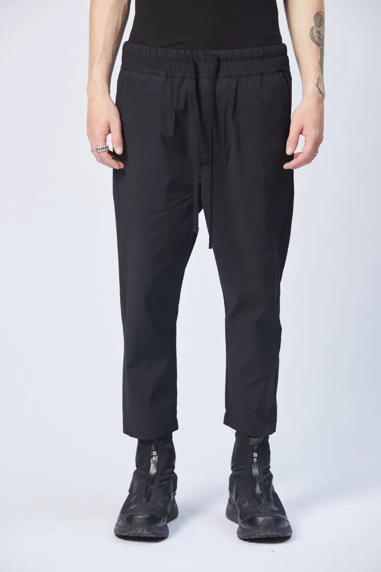 Black Cropped Drop Crotch Trousers MP 2