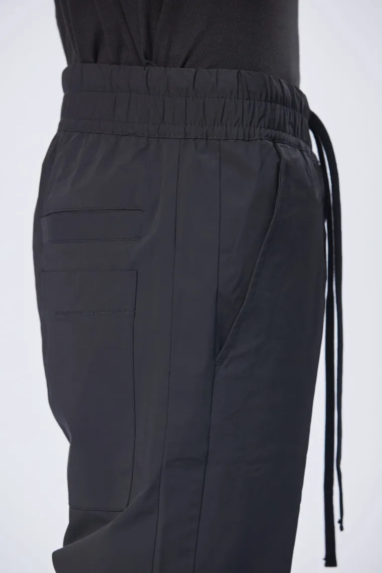 Black Cropped Drop Crotch Trousers MP 2
