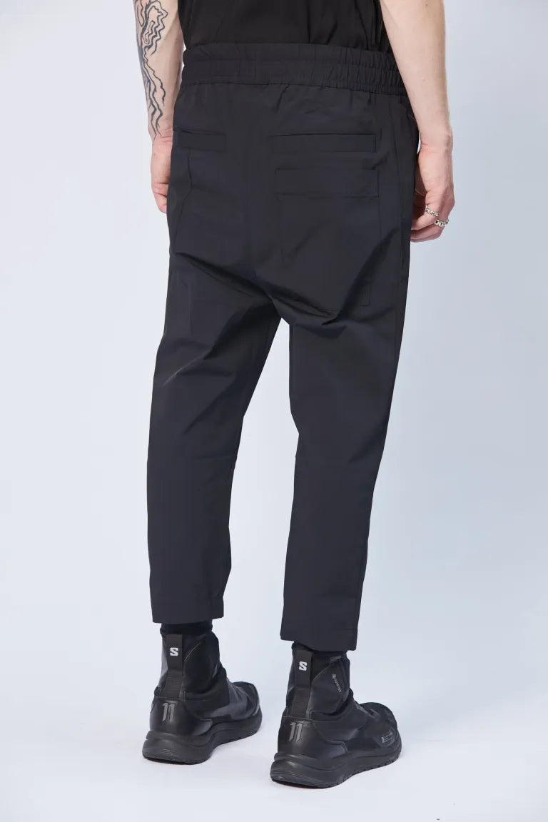 Black Cropped Drop Crotch Trousers MP 2