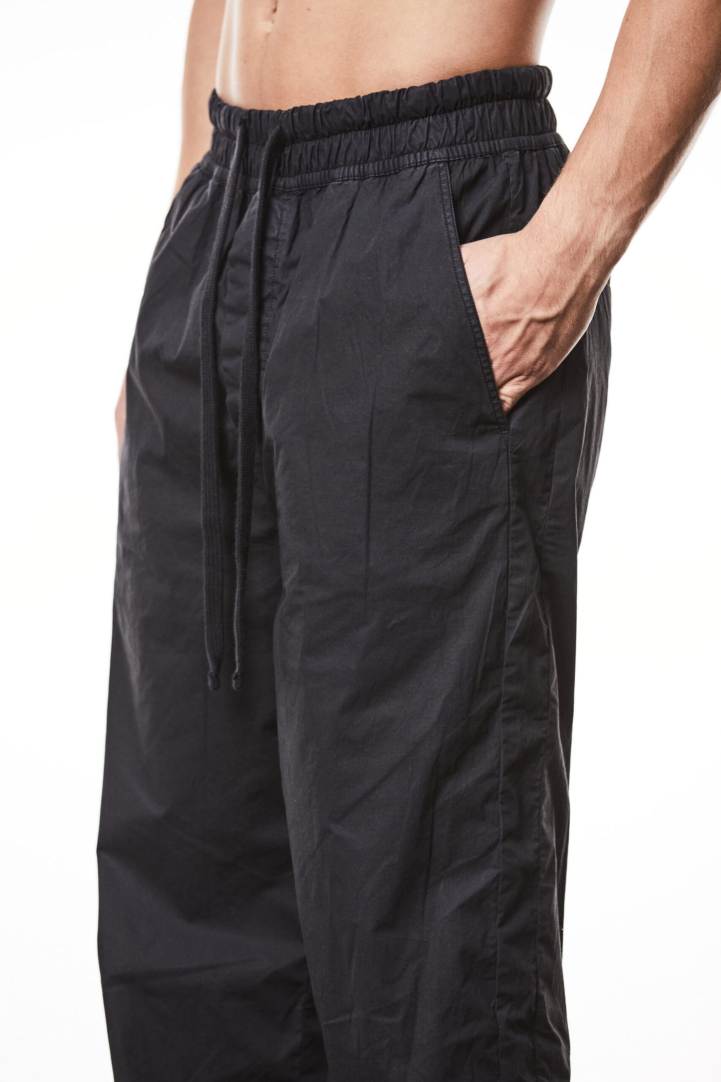 Black Cotton Wide Leg Pants MP9