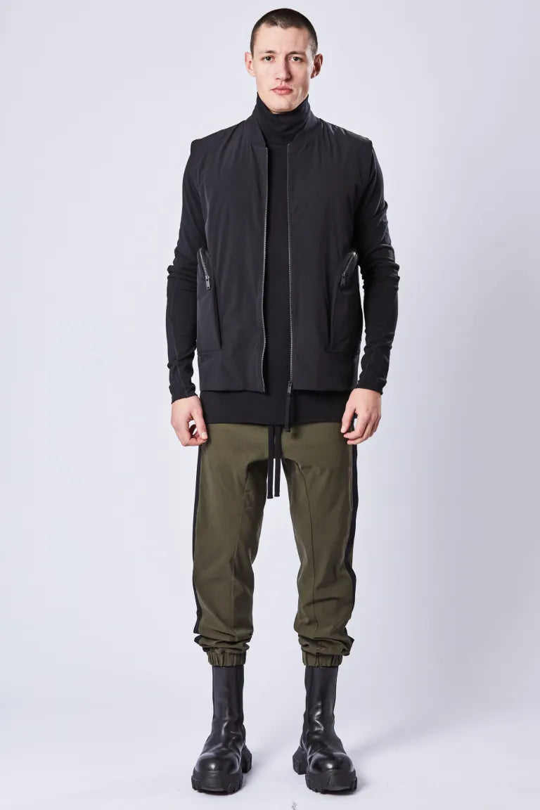 Black Padded Bomber Vest MSJ 610