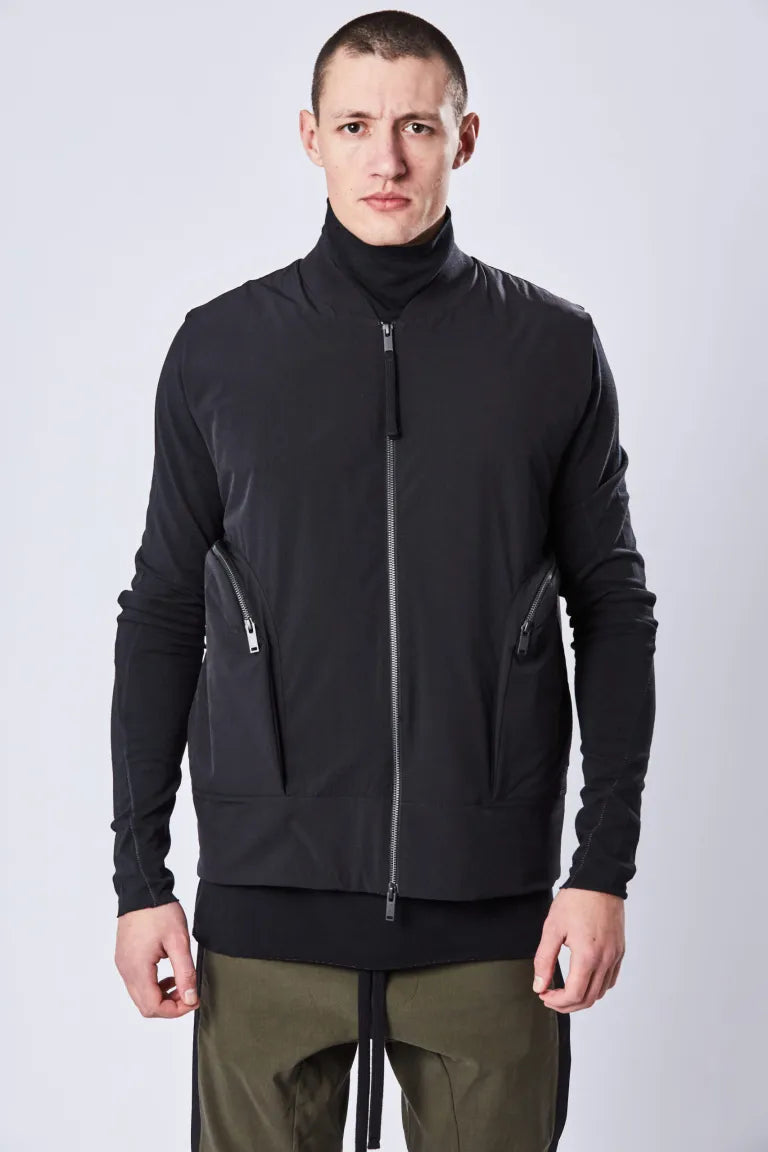 Black Padded Bomber Vest MSJ 610