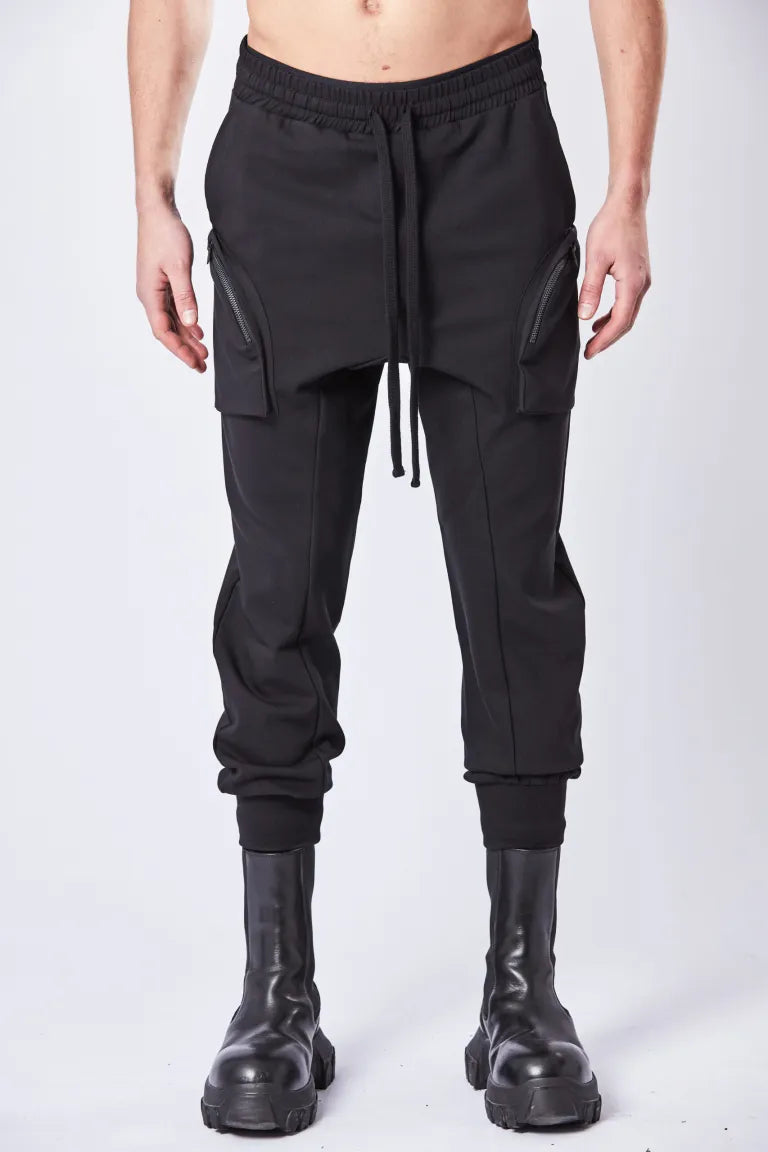 Black Drop Crotch Joggers MST 392