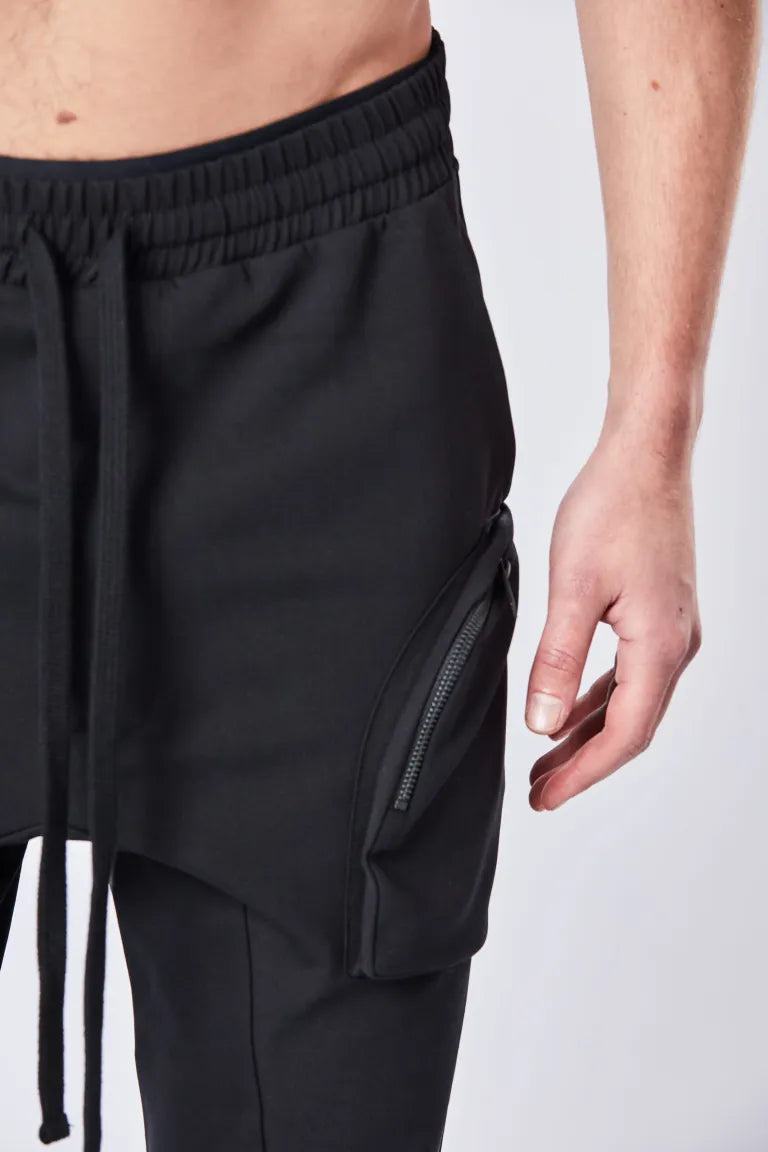 Black Drop Crotch Joggers MST 392