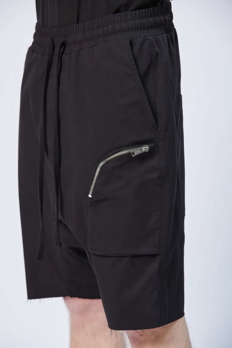 Black Drop Crotch Shorts MST 417