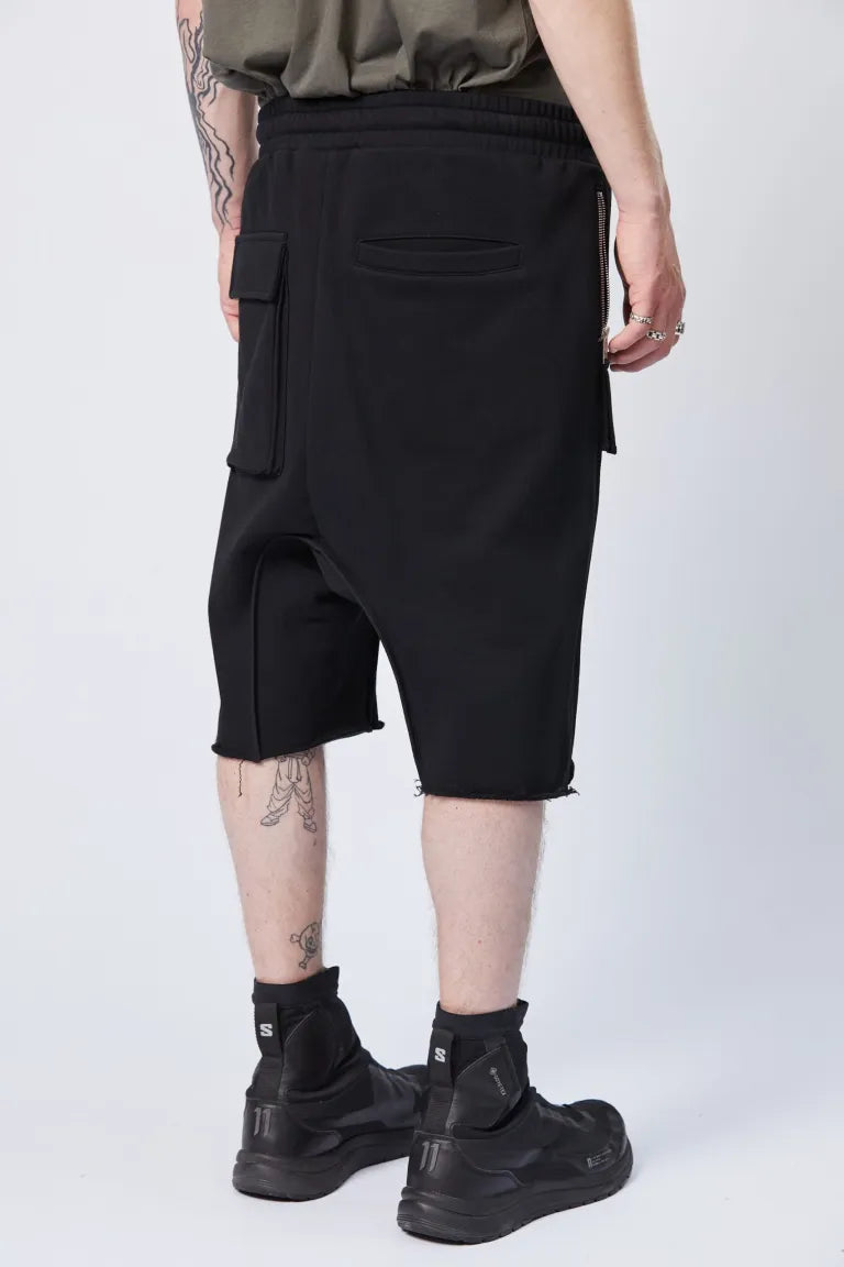 Black Drop Crotch Shorts MST 434