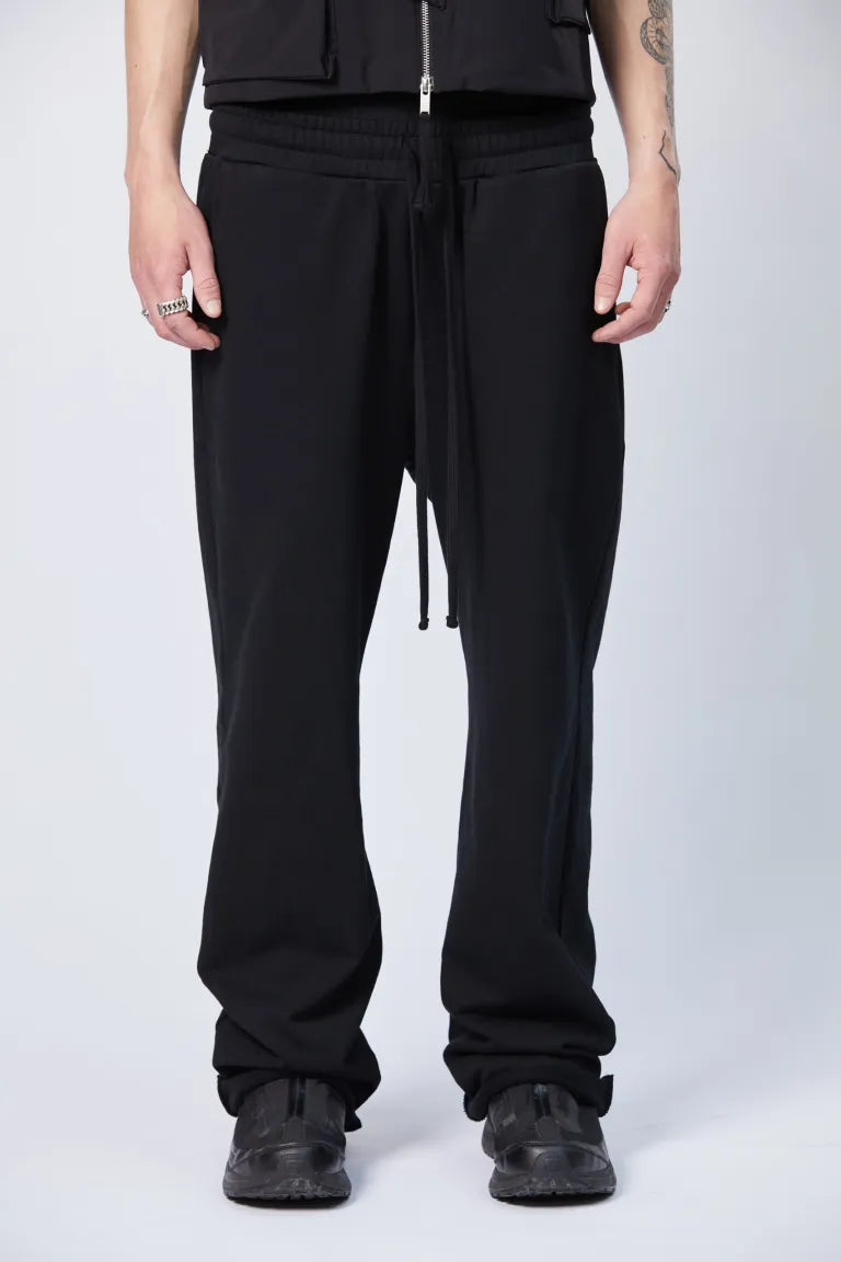 Black Drop Crotch Wide Leg Trousers MST 437