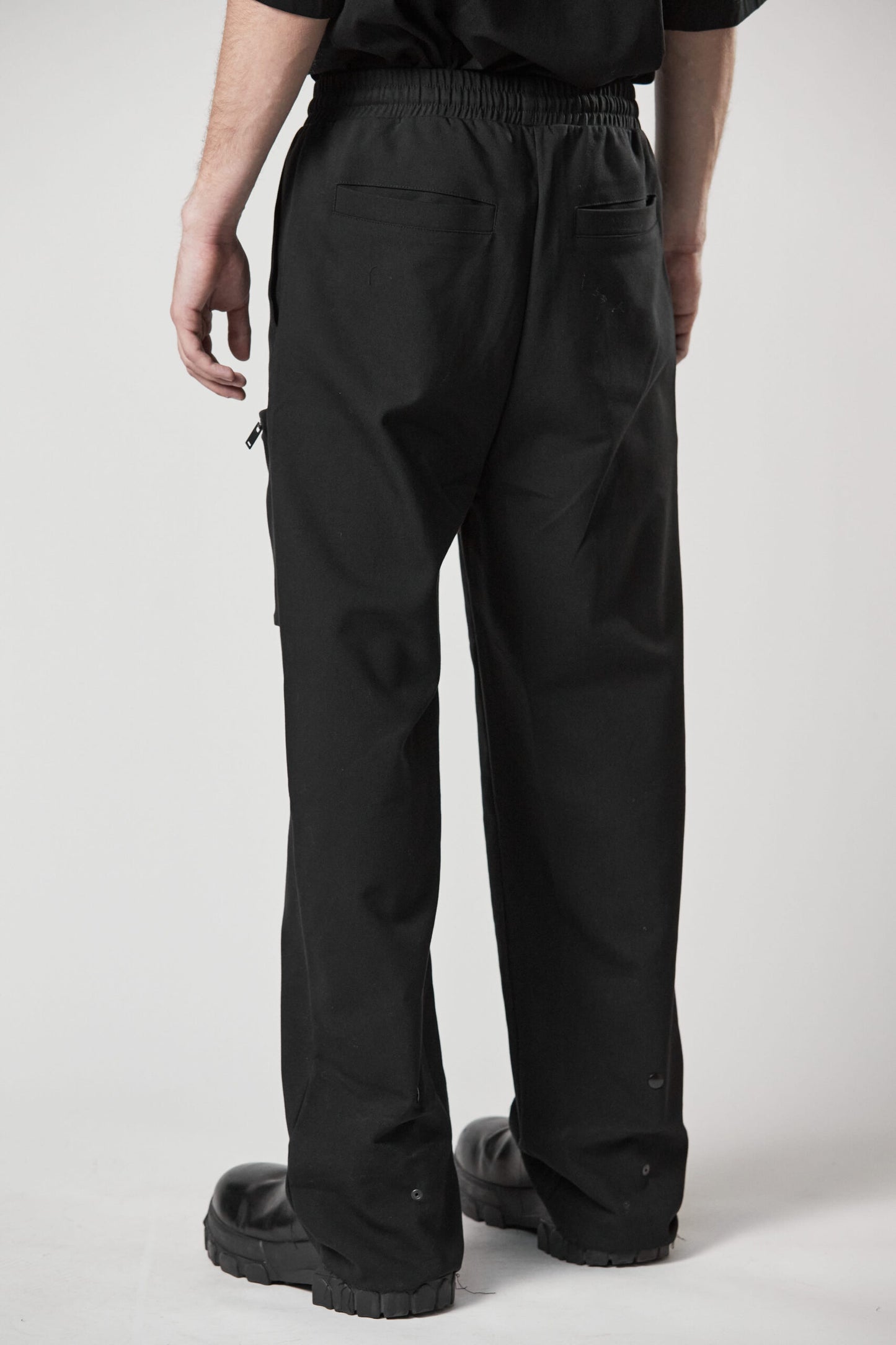 Black Cargo Pocket Wide Leg Pants MST 456